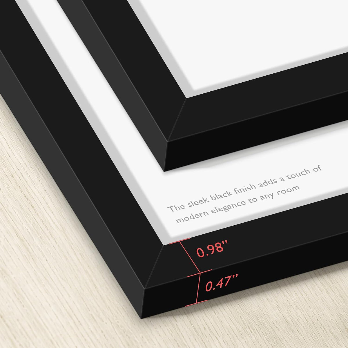18x24 Frame Black 5 Pack, for Horizontal or Vertical Wall Mounting | Display Pictures 16x20 with Mat or 18 x 24 without