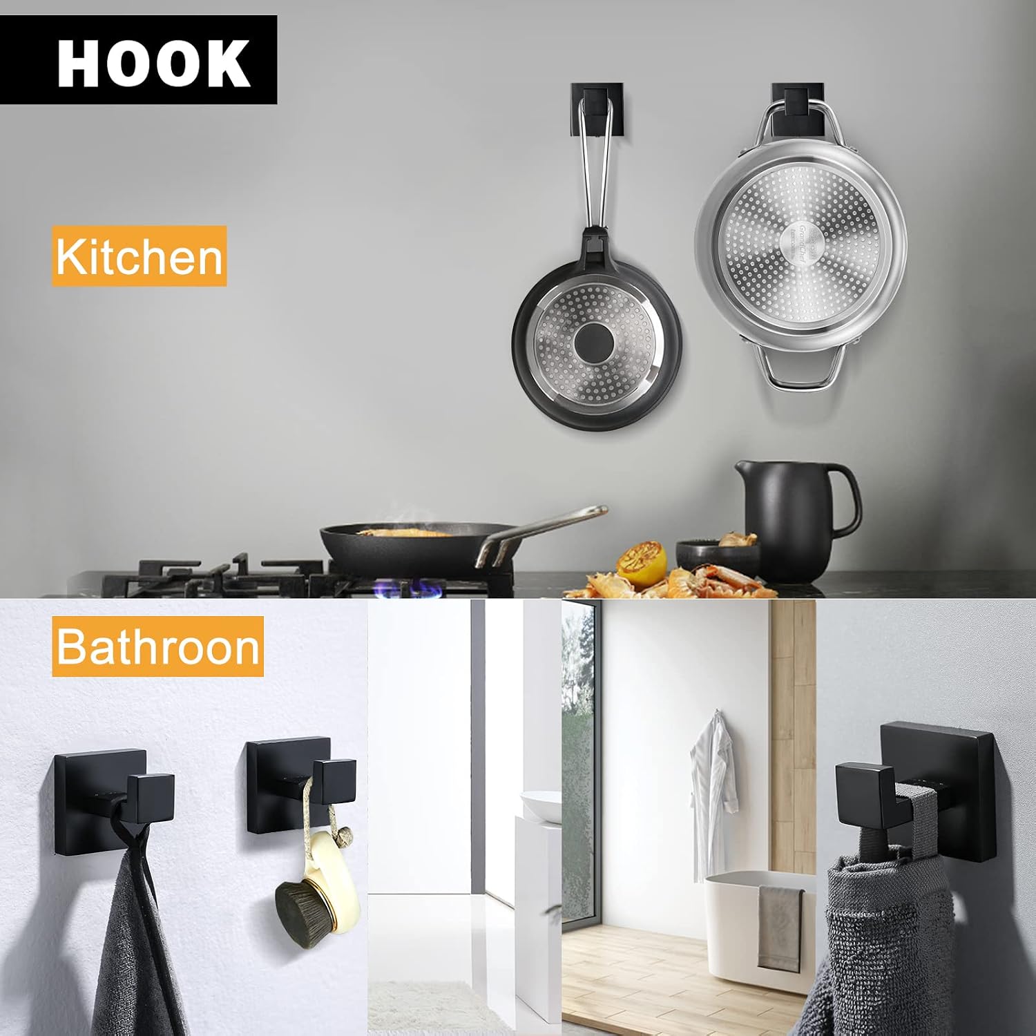 Black Towel Bar Set 5-Piece Bathroom Hardware Set Including 23.6 Inch Towel Bar,Towel Ring Towel Hook and Toilet Paper