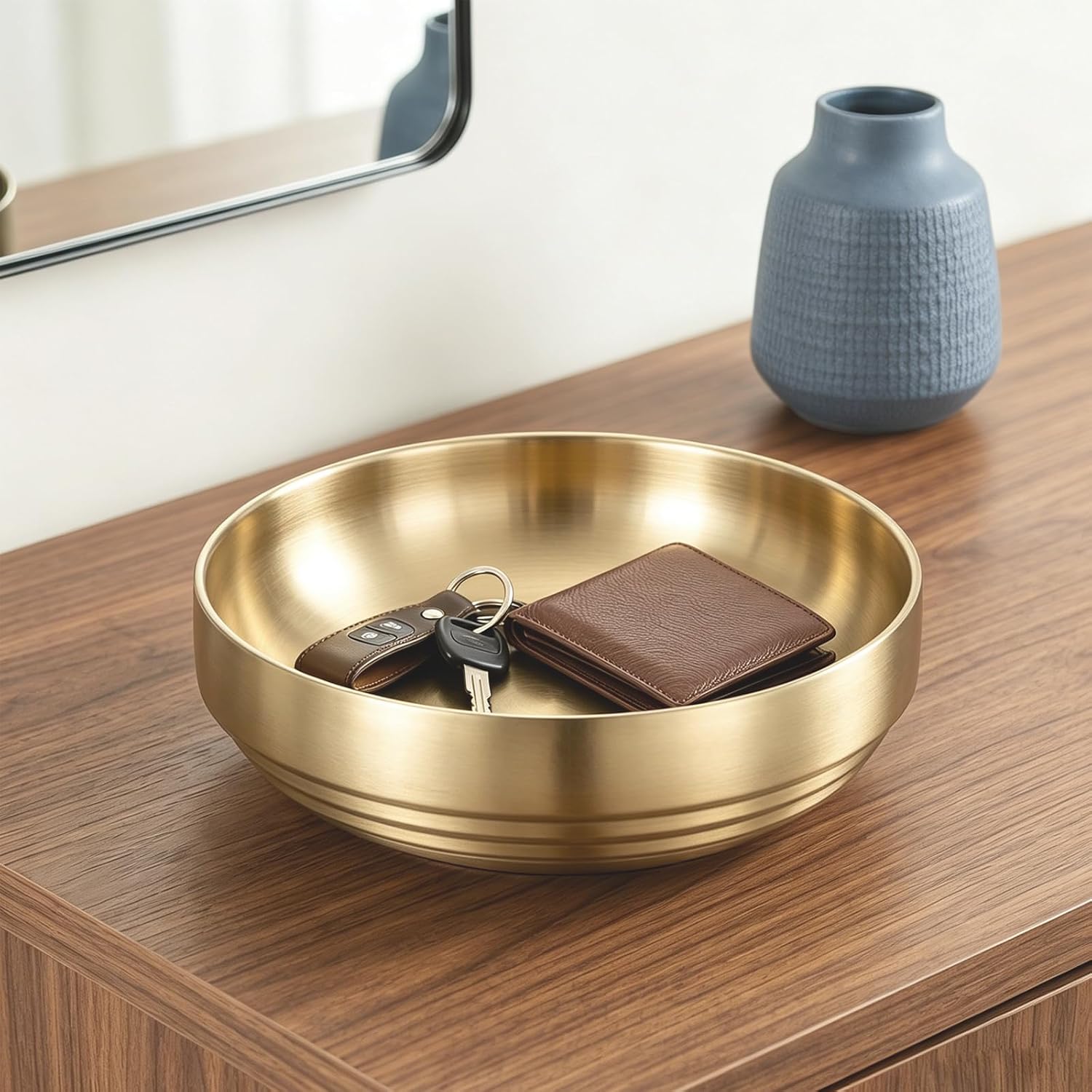 7.4" Stainless Steel Fruit Bowls / 7.5 x 7.5 x 2.6 / Gold