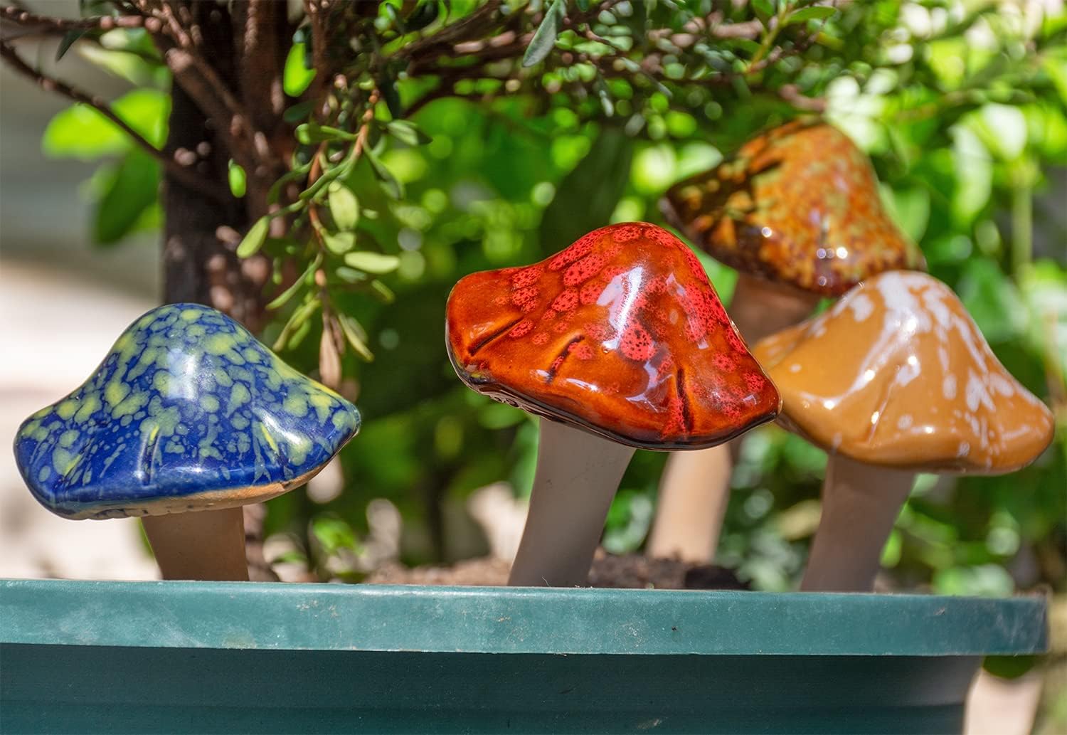 Ceramic Mushroom Garden Decor Pottery Ornament Figurine