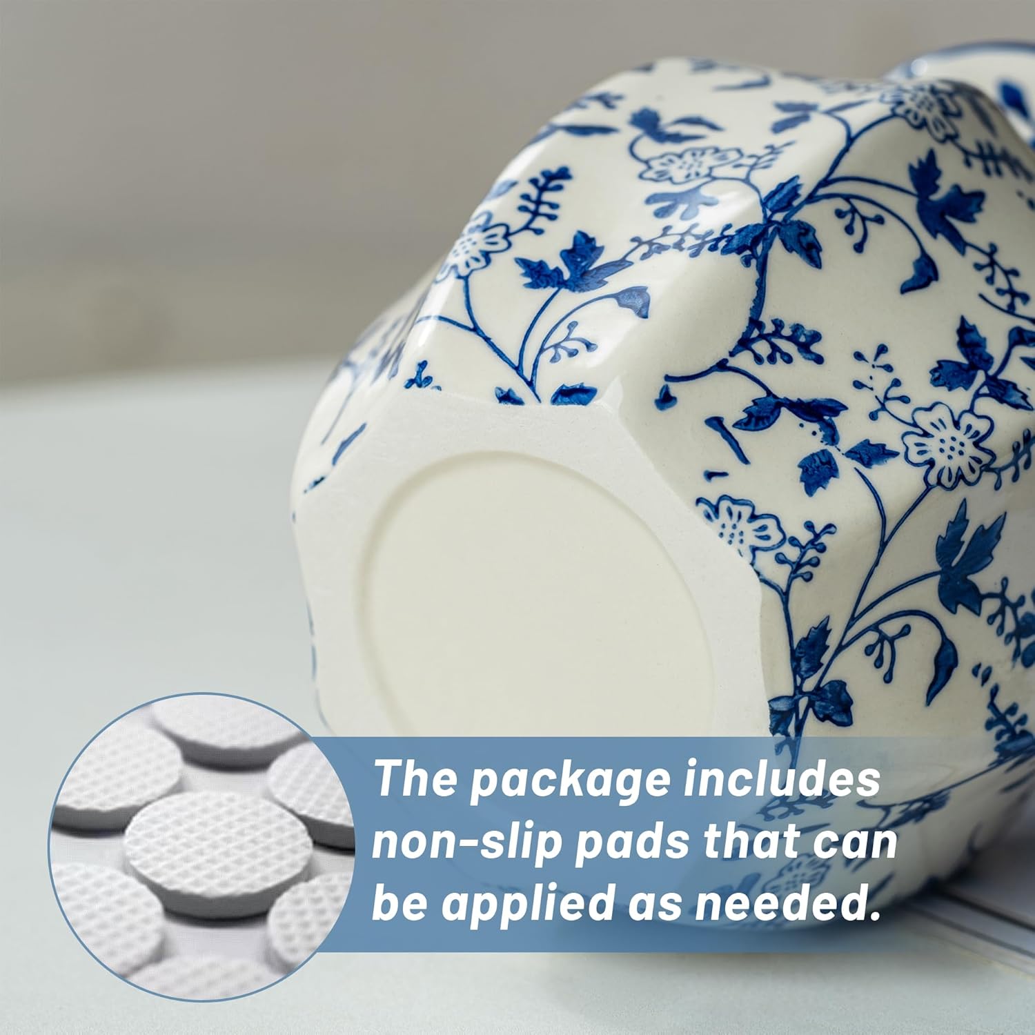 Small and White Ceramic Vase / Vase-u02 / 6 INCH / Blue