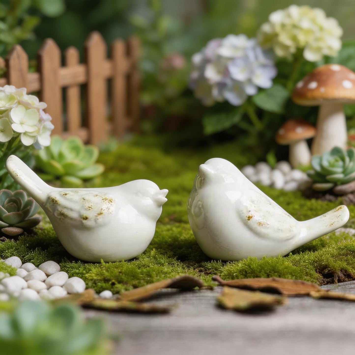 Ceramic Bird Figurines / Set of 2