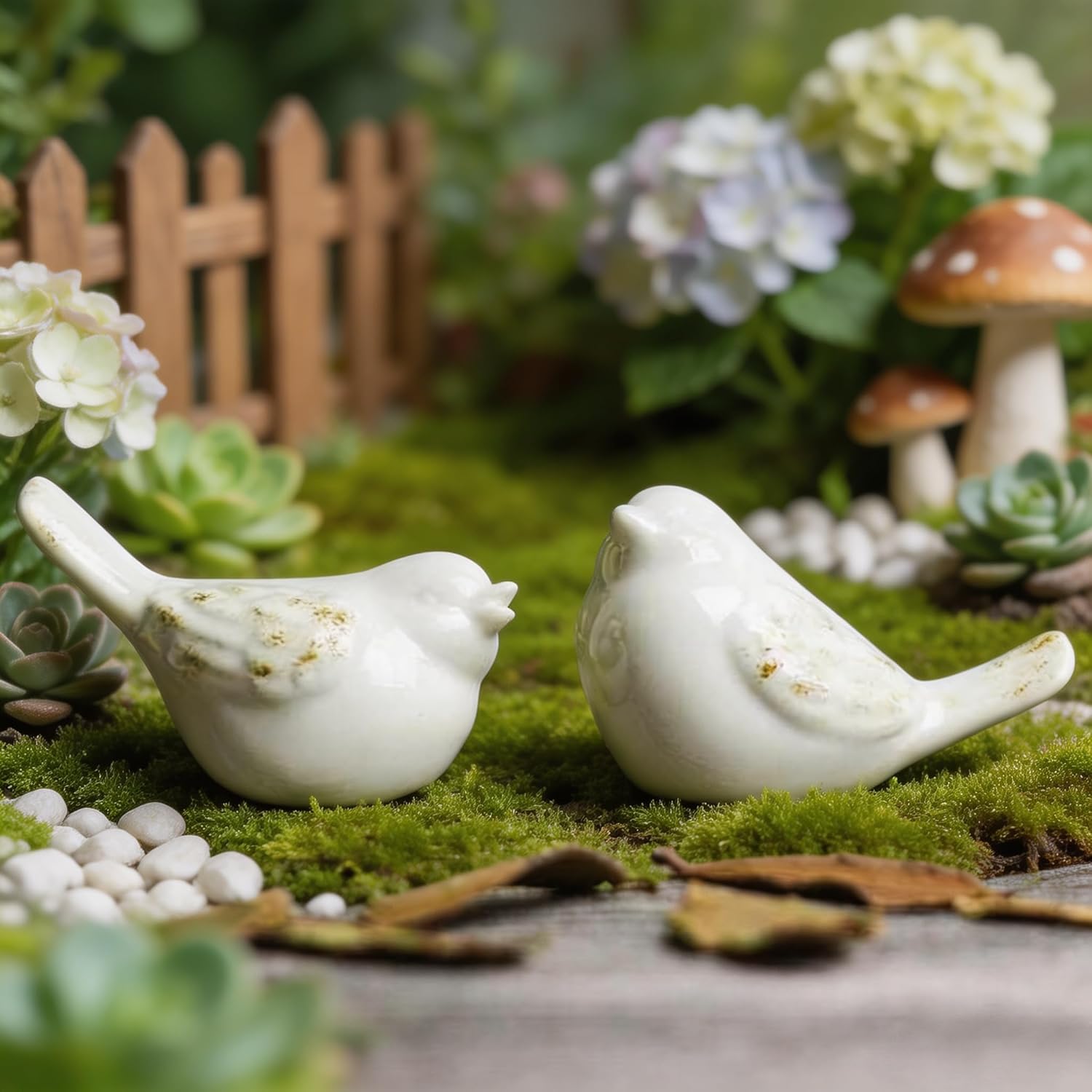 Ceramic Bird Figurines / Set of 2