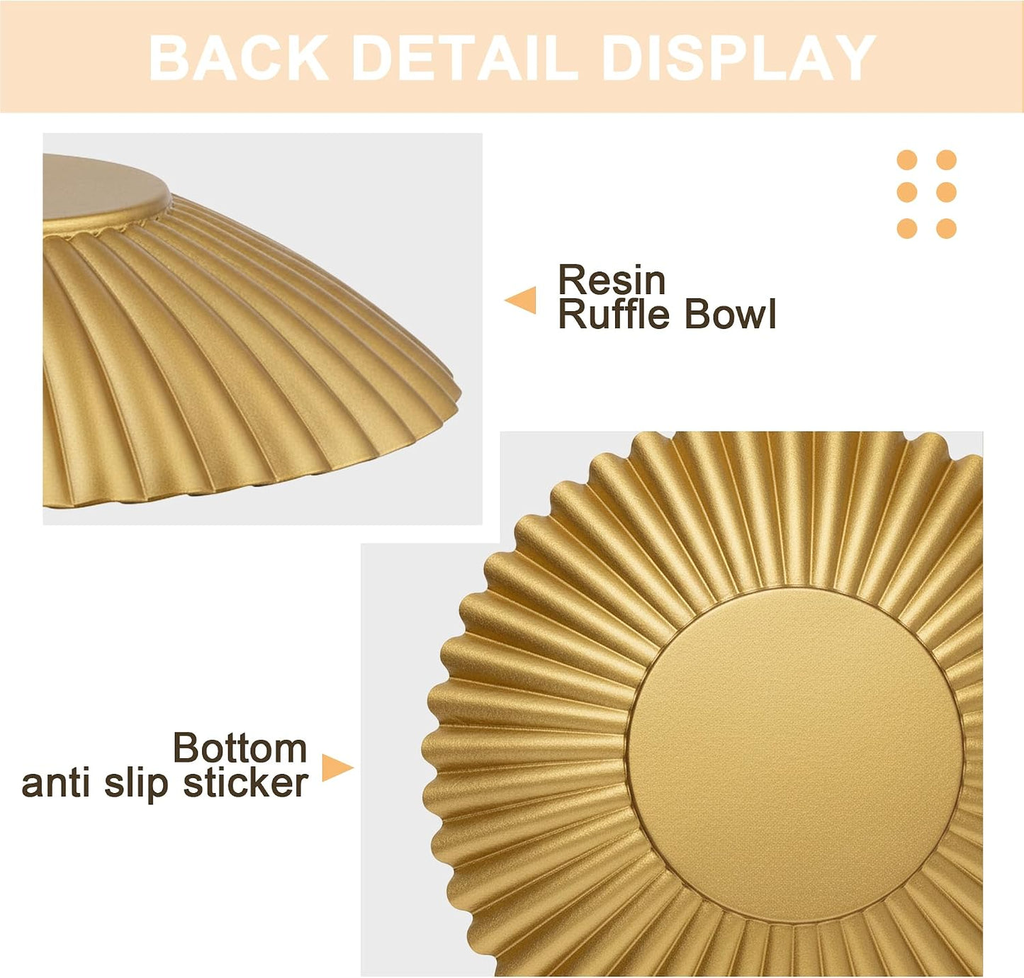 Artificial Resin Scalloped / Gold / 8.65 Inch
