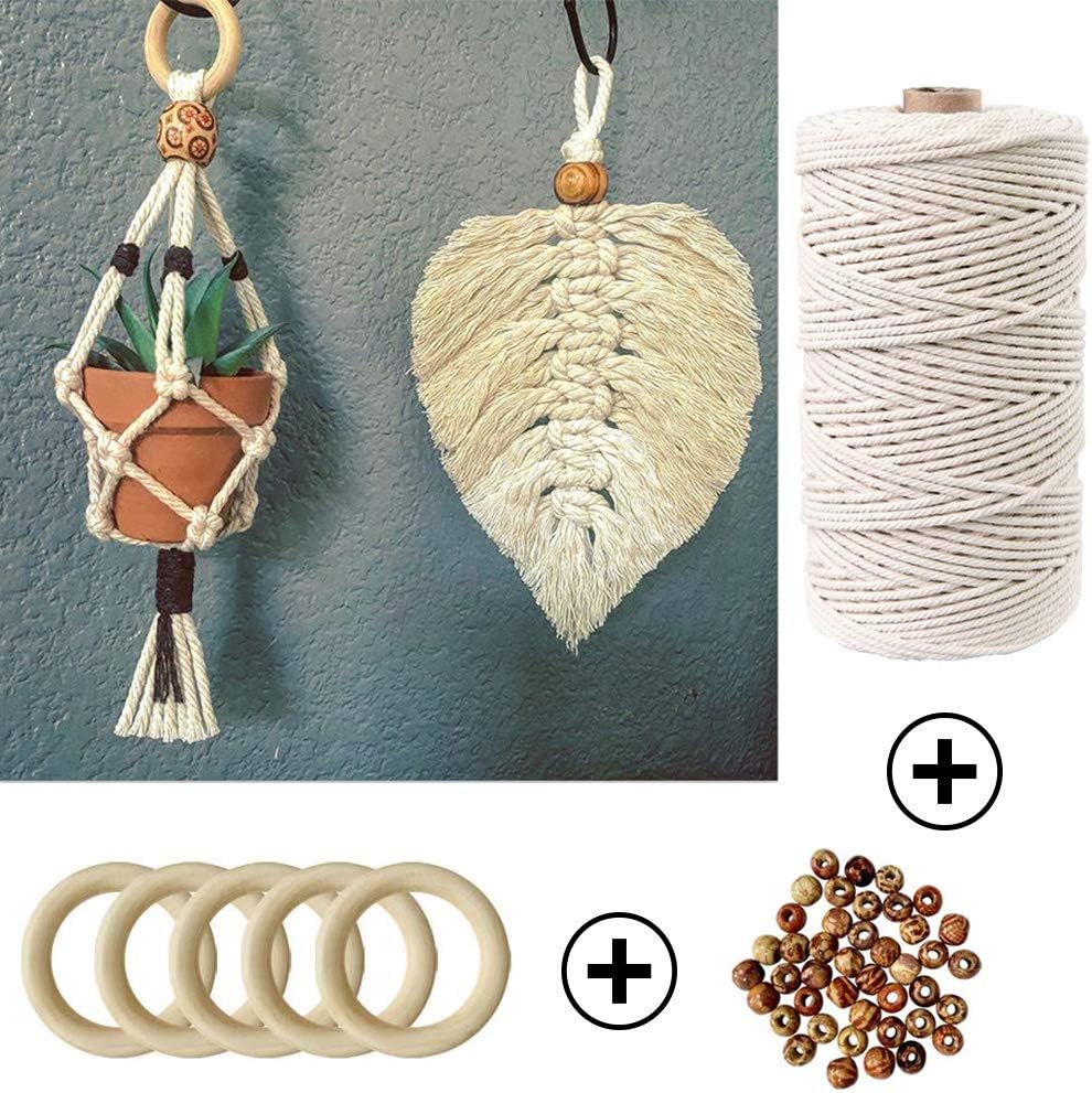 Best Macrame Supplies / 3MM x 220yards Kit / Natural / Set of 169