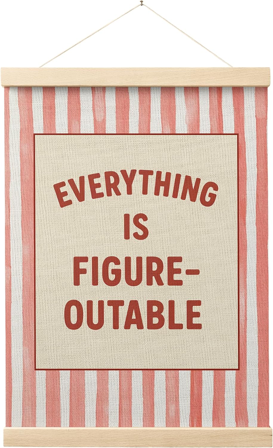 FGFK Everything Is Figureoutable Inspirational Wall Art Poster Hanger Frame