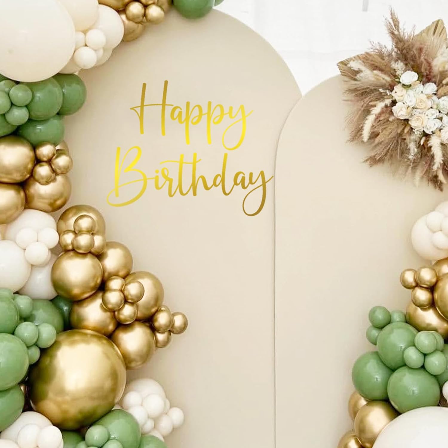 Gold Happy Birthday Party Decal for Women Men / Gold-hb