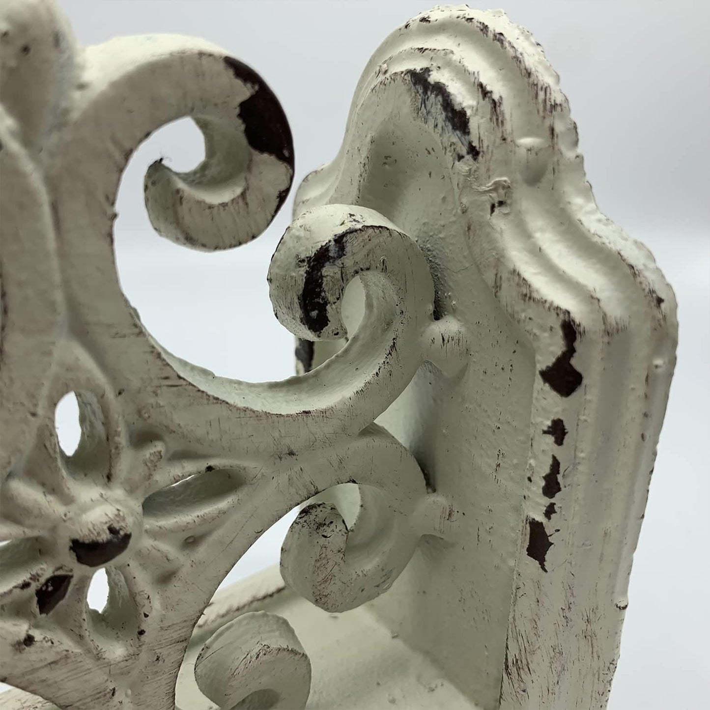 Decorative Bookends / Cast Iron Book Ends / Antique White / Set of 2