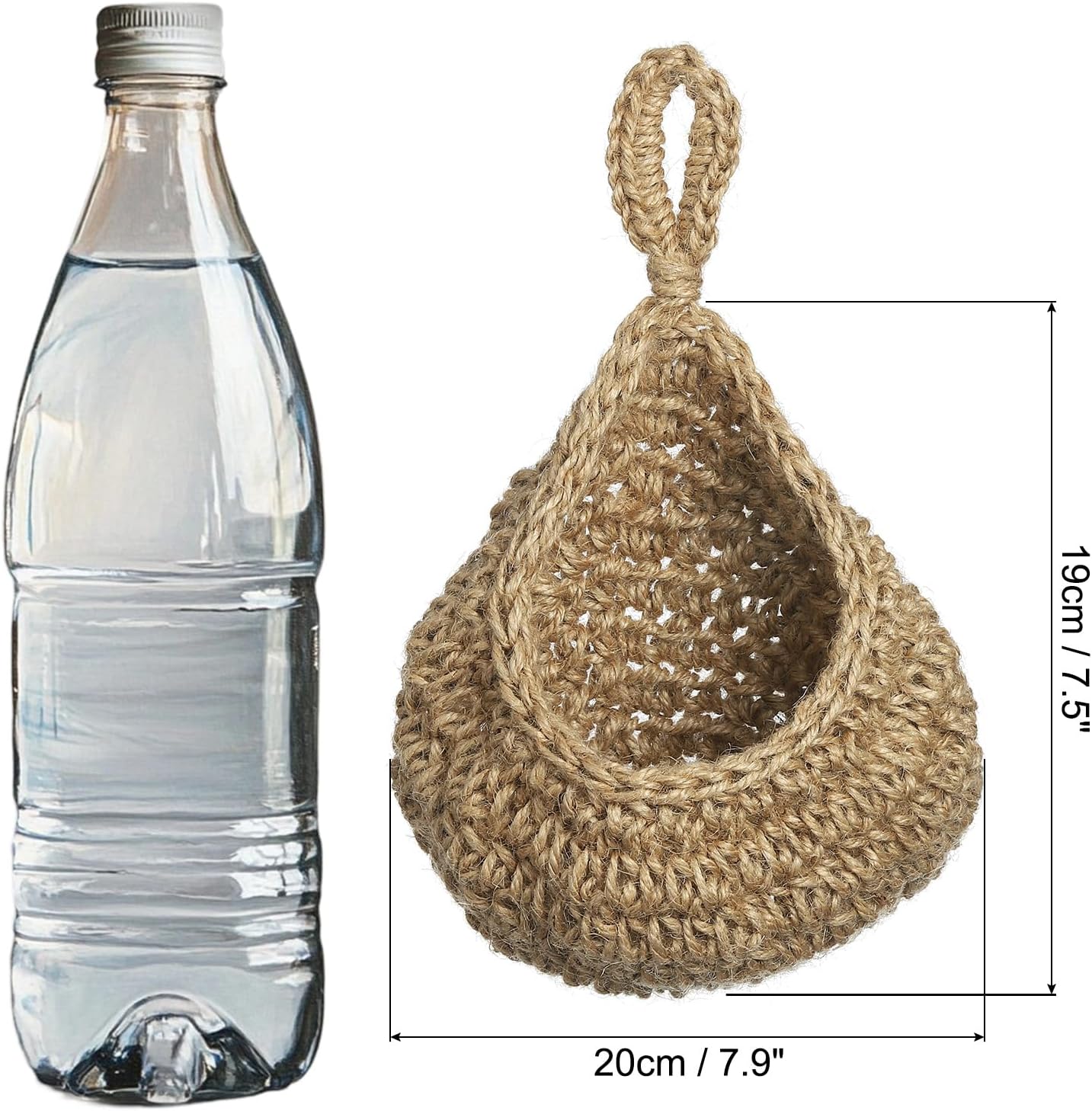 Size Teardrop Home Decor Storage Hand-Woven Wall Hanging Basket / Medium / Brown