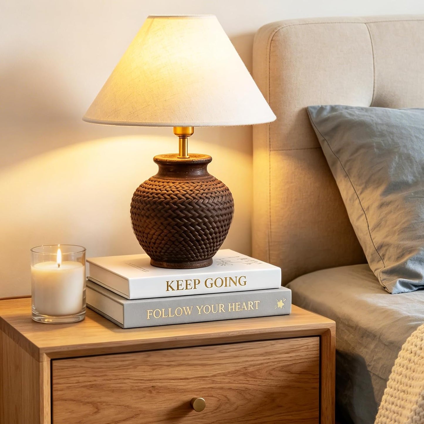 2 Linen Coffee Table Books / Gray-off-white