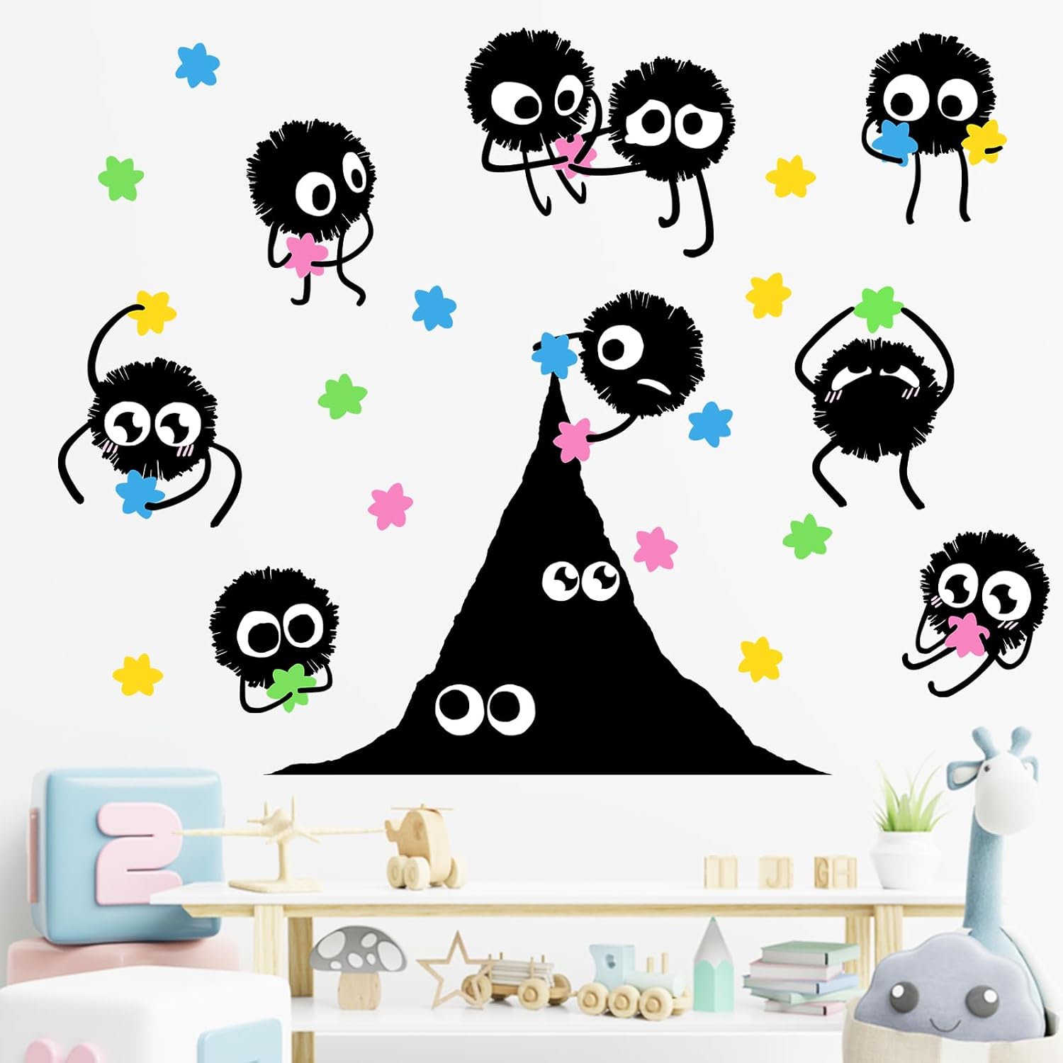 Soot Sprites Wall Decals Stickers / Black Briquet