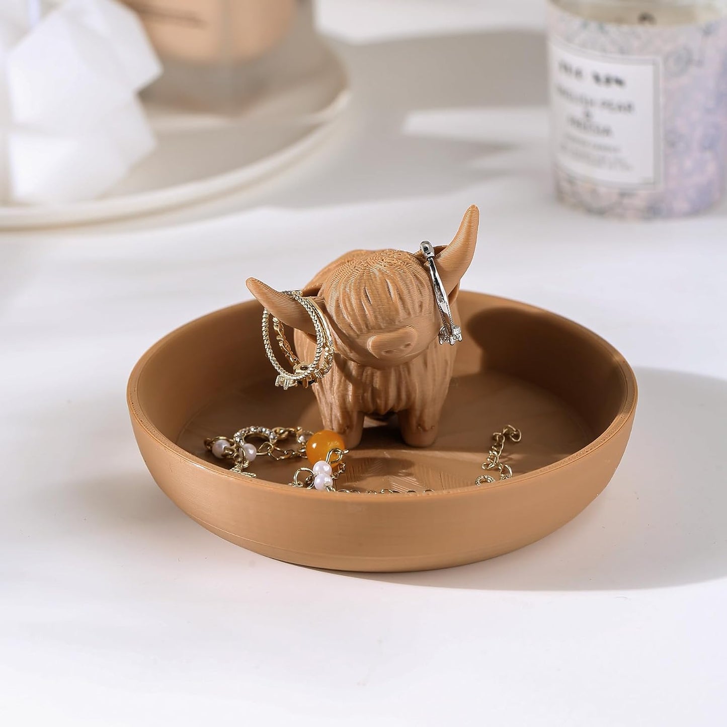Highland Cow Ring Holder / Highland Cow Brown