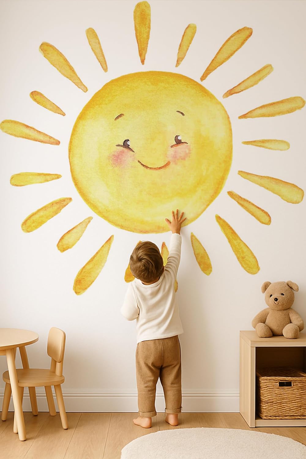 Boho Sun Wall Stickers Toddler Kids Vinyl Wall Decal Peel and Stick Removable Nature / 32.3 x 31.1