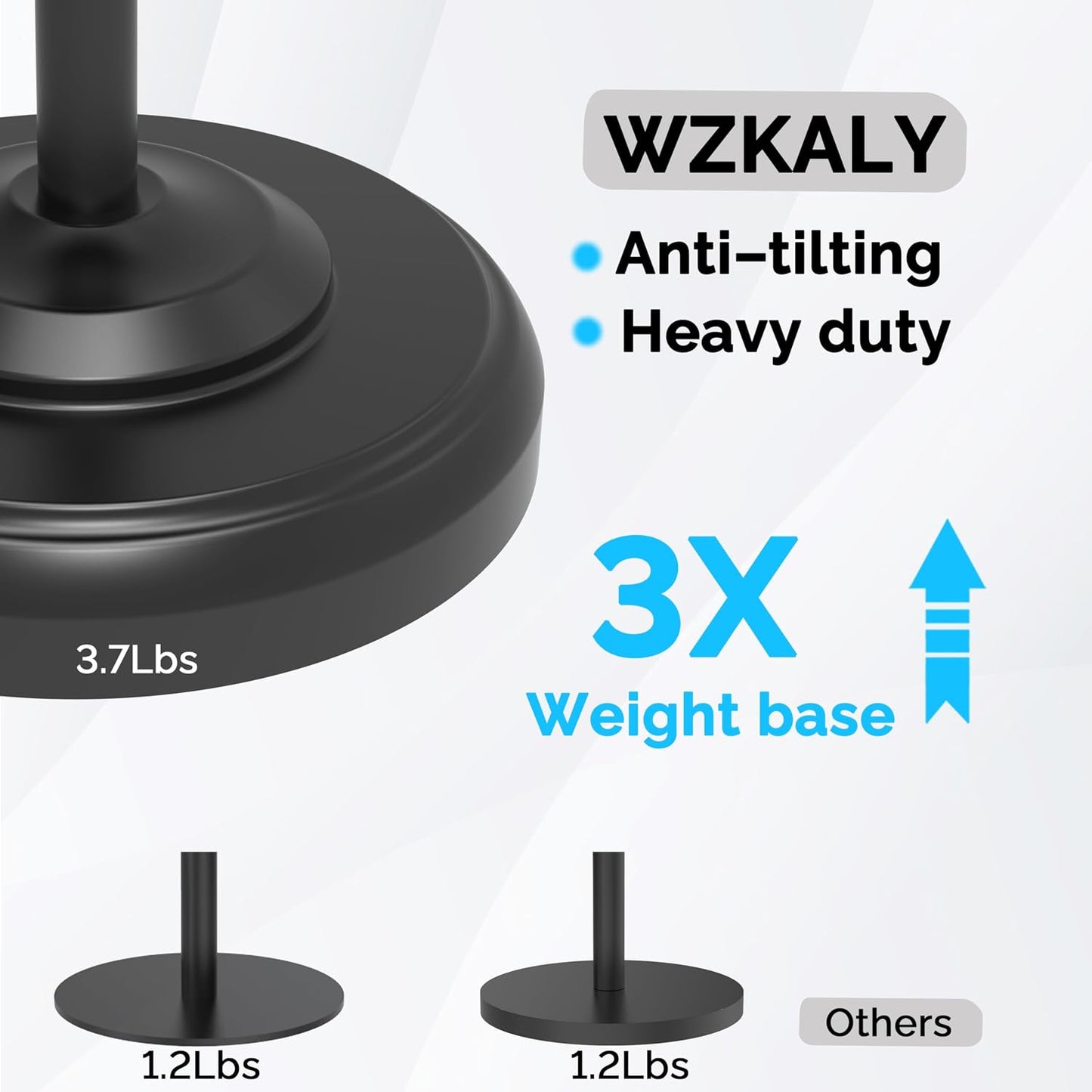 Matte Black Toilet Paper Holder Stand with Storage, 4 Extra Rolls | 304 Stainless Steel, Stable Weighted