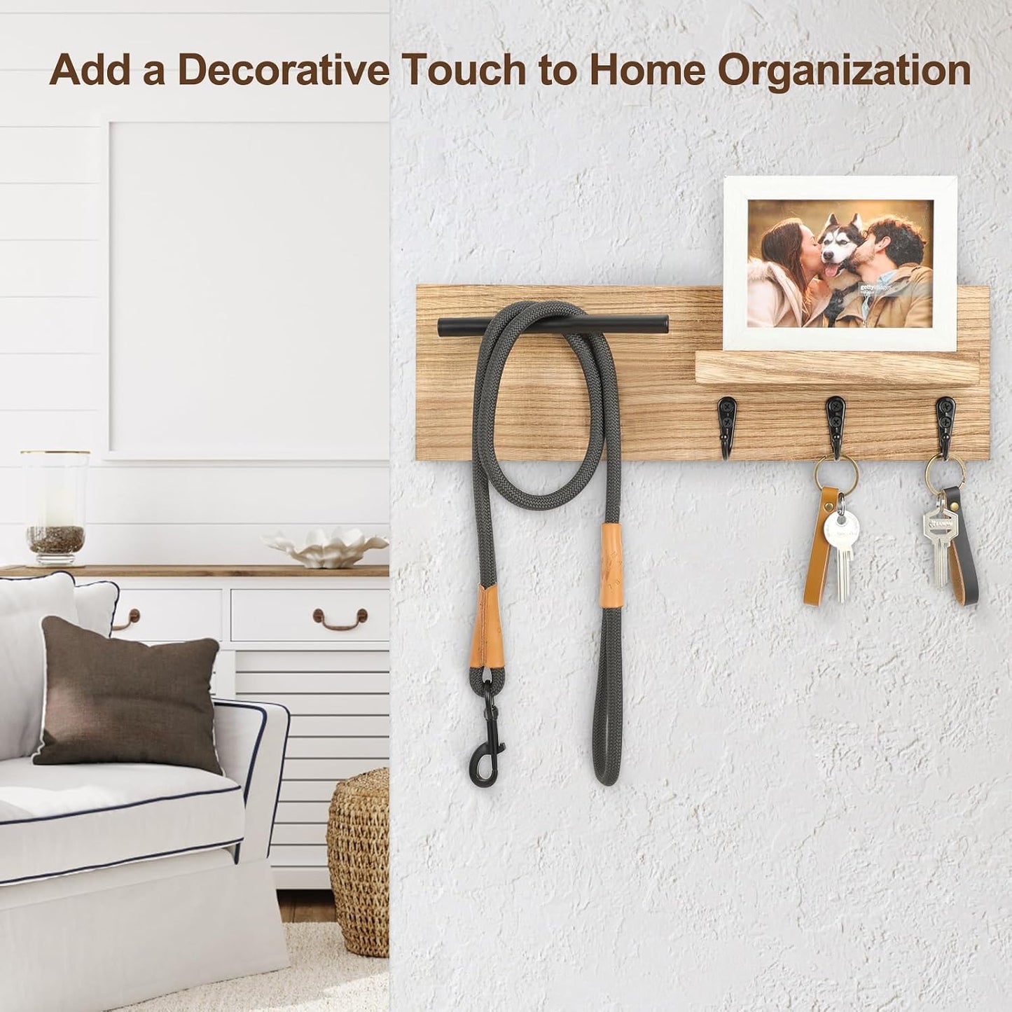 3 Hooks / Key Holder / Wood