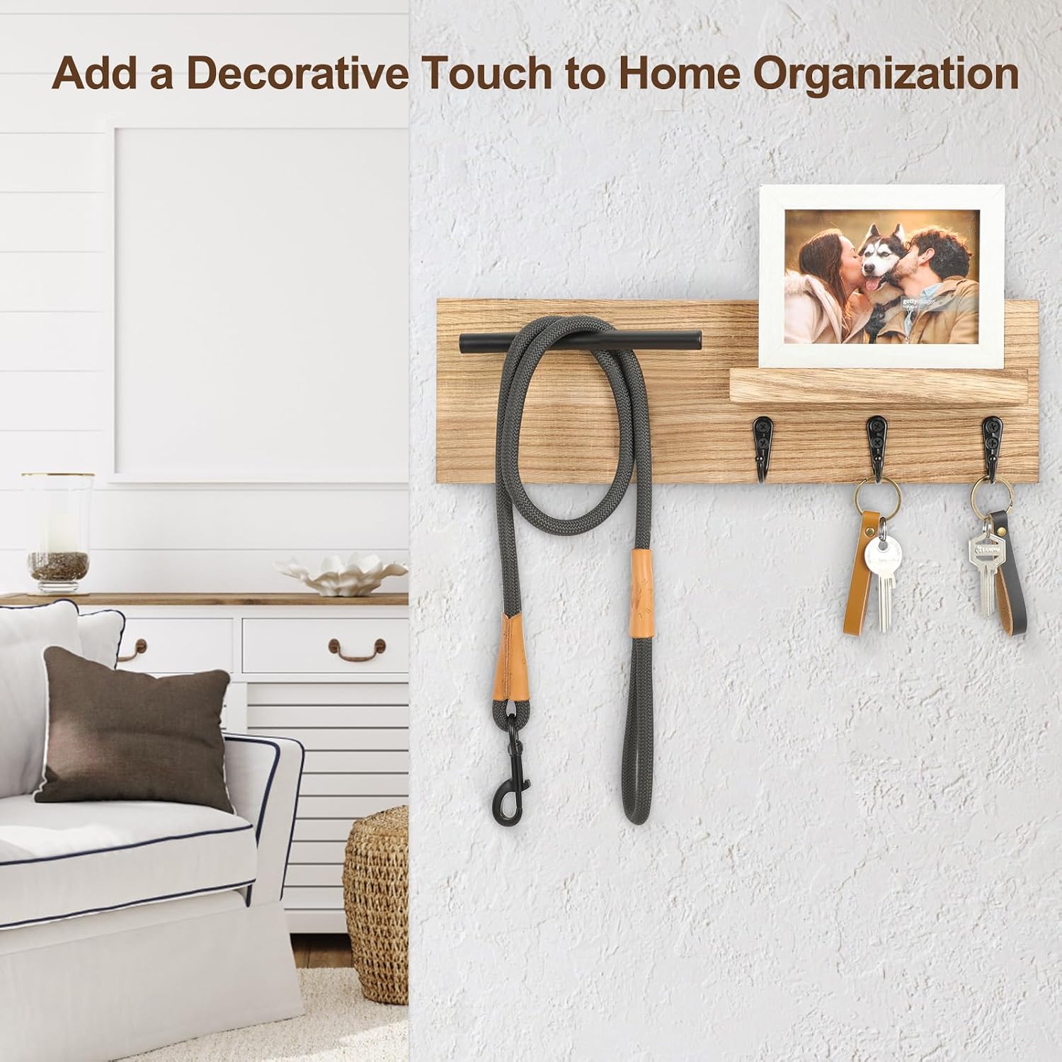3 Hooks / Key Holder / Wood