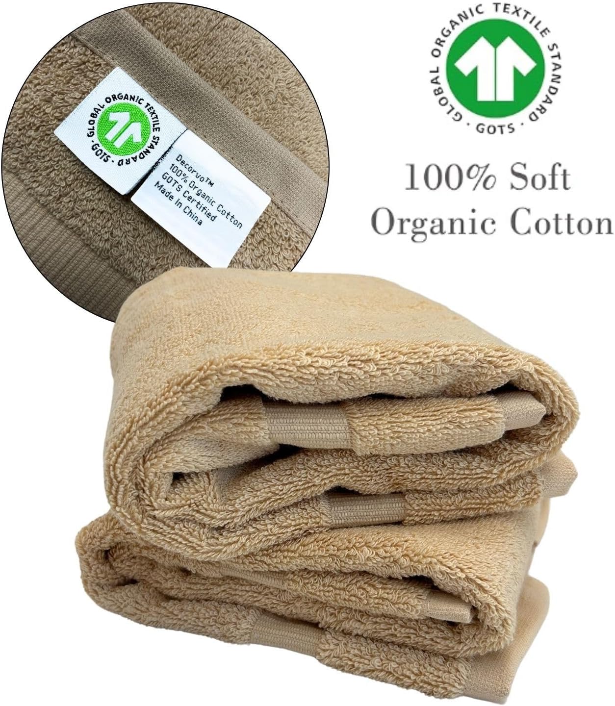 Beige with Brown Monogrammed Hand Towels for Bathroom - Set of 2 Letter E | Luxury Hotel Quality Initial Towels For