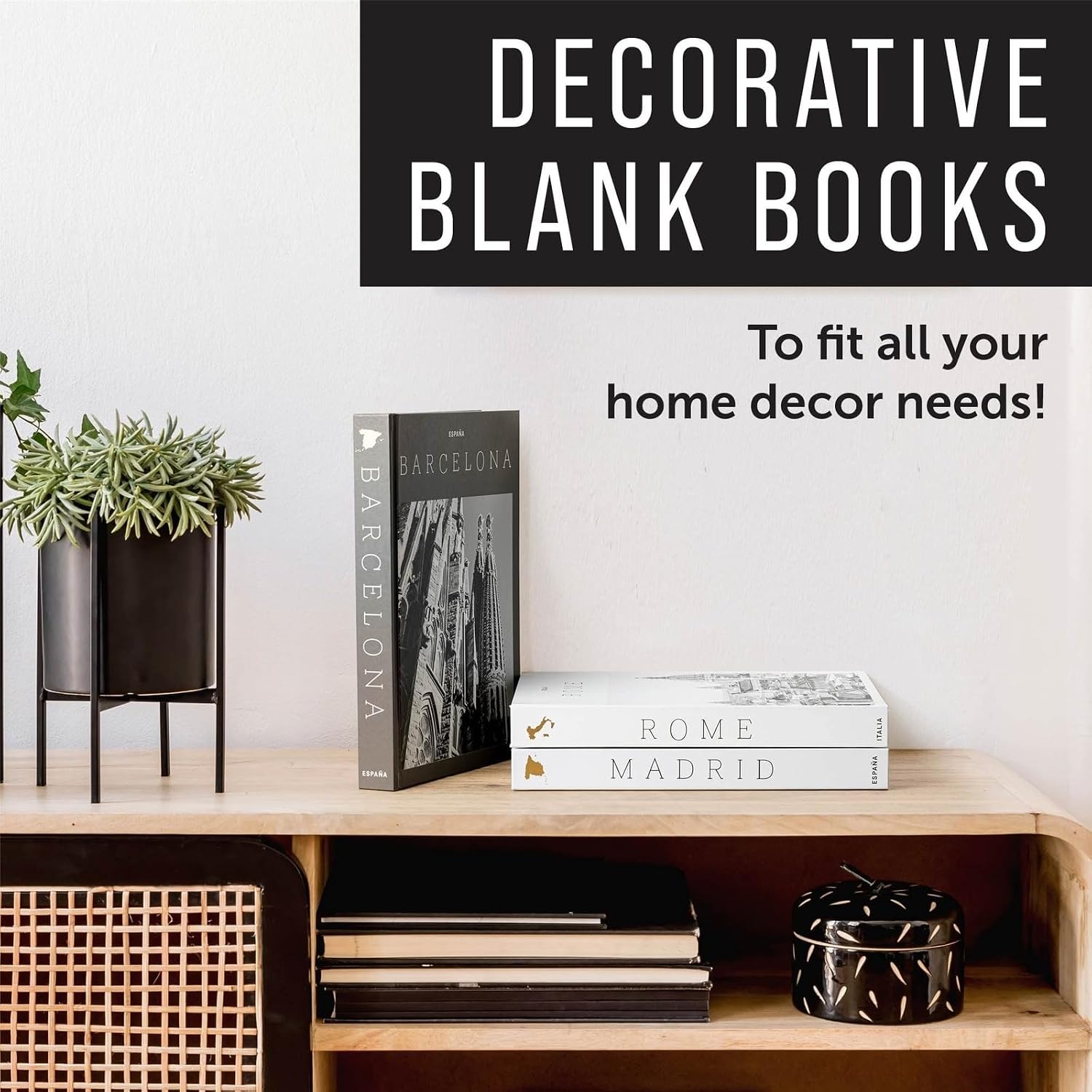 XL Decorative Blank Hardcover Books for Decoration / Set of 3