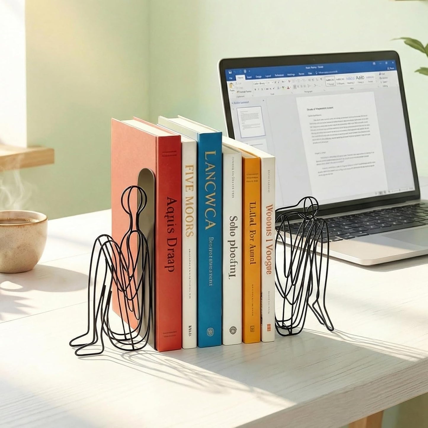 Metal Bookends Abstract Modern Book Ends Decorative Bookend / Minimalist