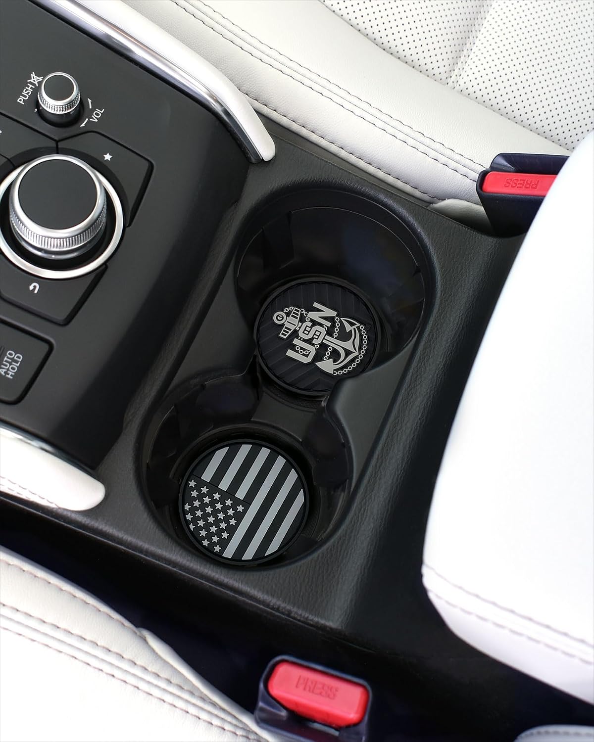 Officially Licensed US Navy Anchor & Inverted American Flag Automotive 3D Textured / Navy & Flag