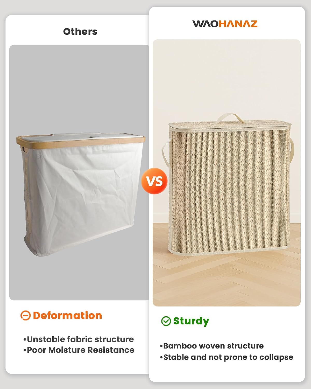 Bamboo Toilet Paper Storage Basket with Lid & Handle - 32L Large Capacity Handwoven Bathroom Organizer for 16 Rolls