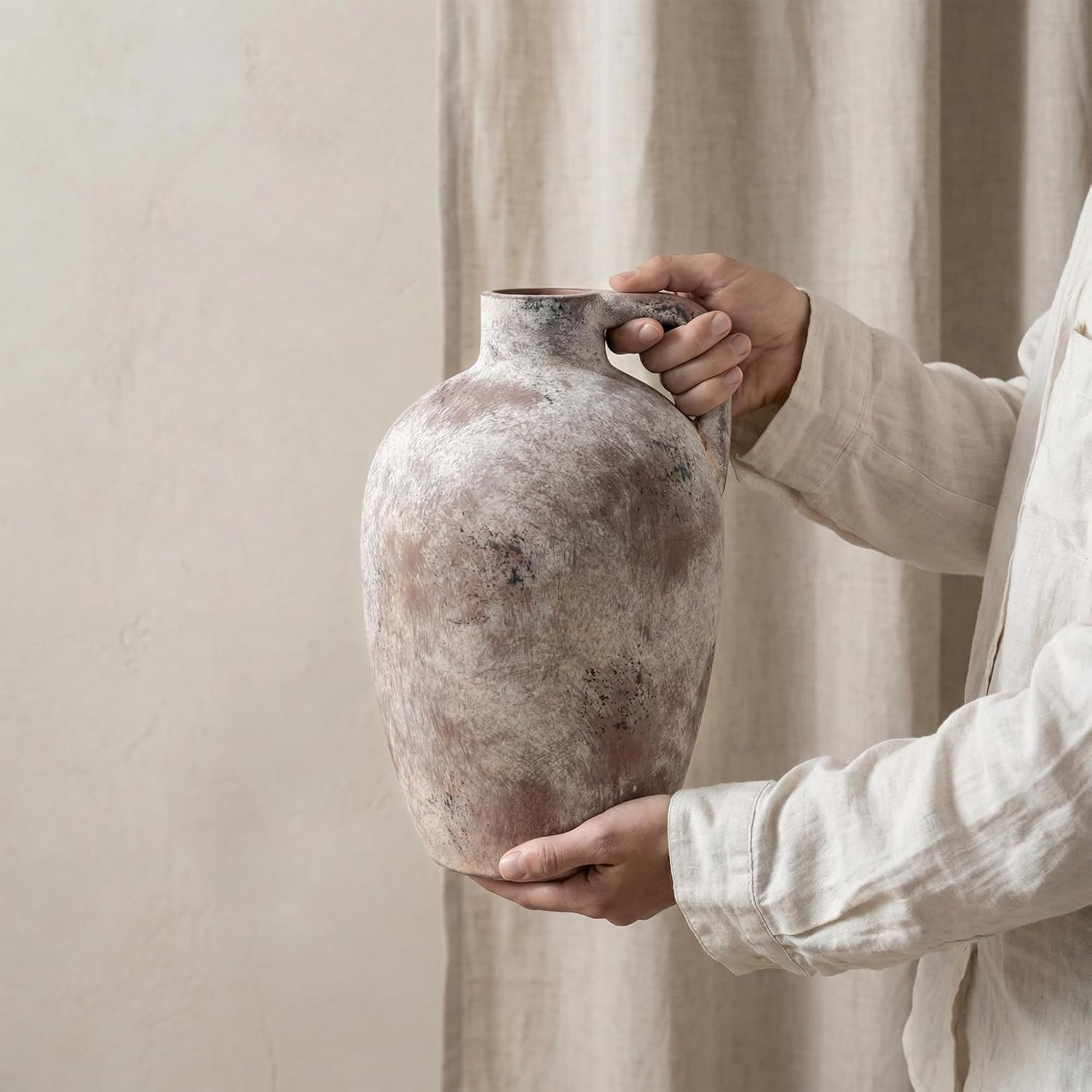 Ceramic Flower Vase / 10"h-terracotta