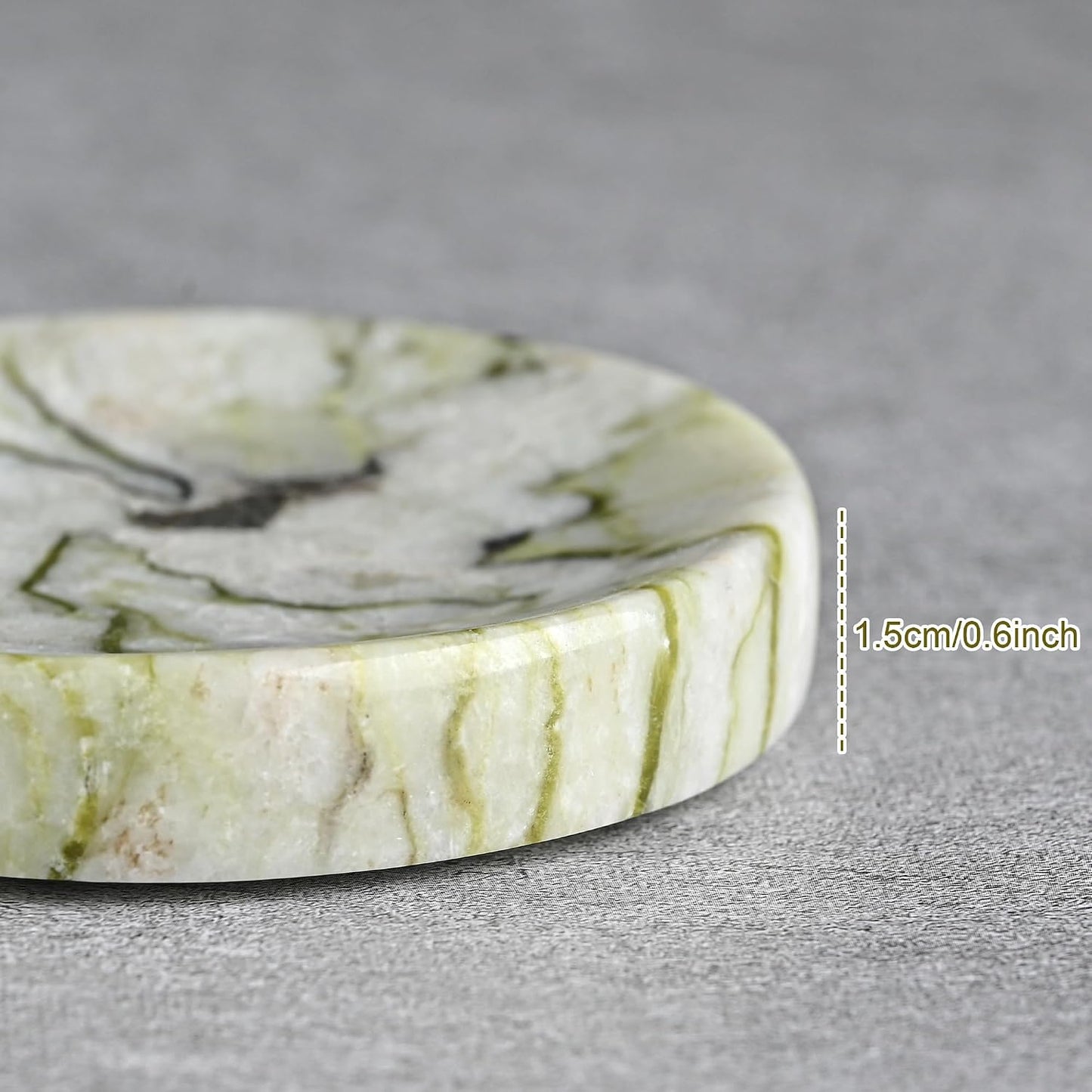 Stone Trinket Tray for Rings Earrings Necklaces / Cold Emerald / Green