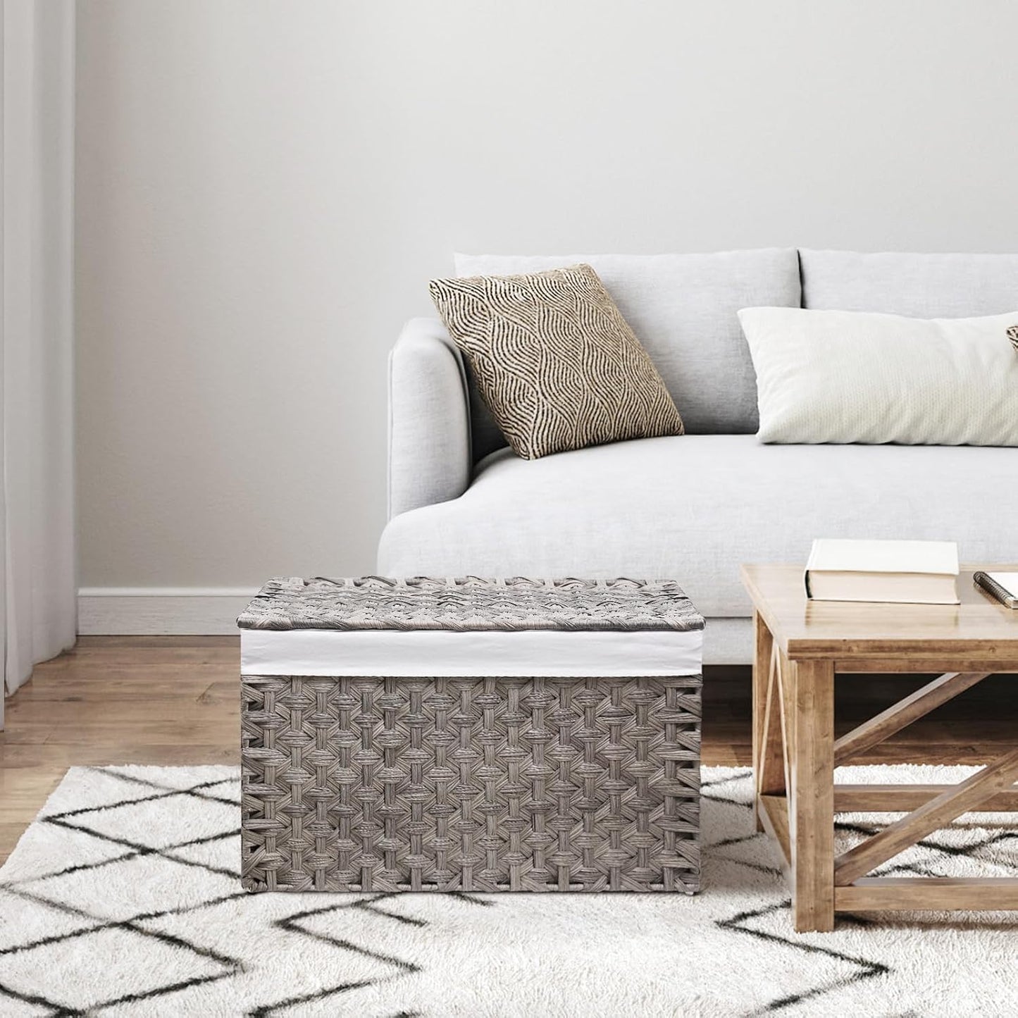 Woven Storage Bin / 17.7 x 29.9 x 18.1 / 160l: Inches / Grey