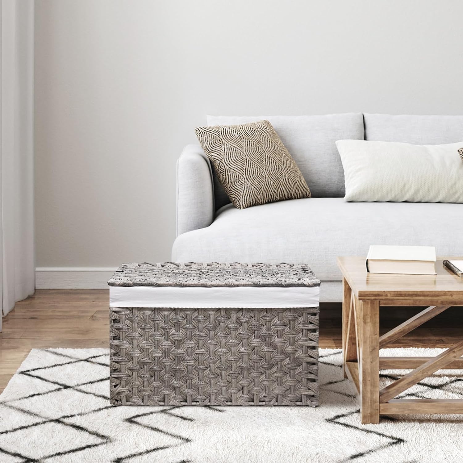 Woven Storage Bin / 17.7 x 29.9 x 18.1 / 160l: Inches / Grey