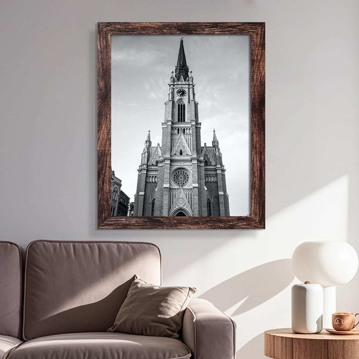 SESEAT 16x20 Frame Rustic Brown Set of 6, Gallery Poster Picture Frames for Wall Mounting