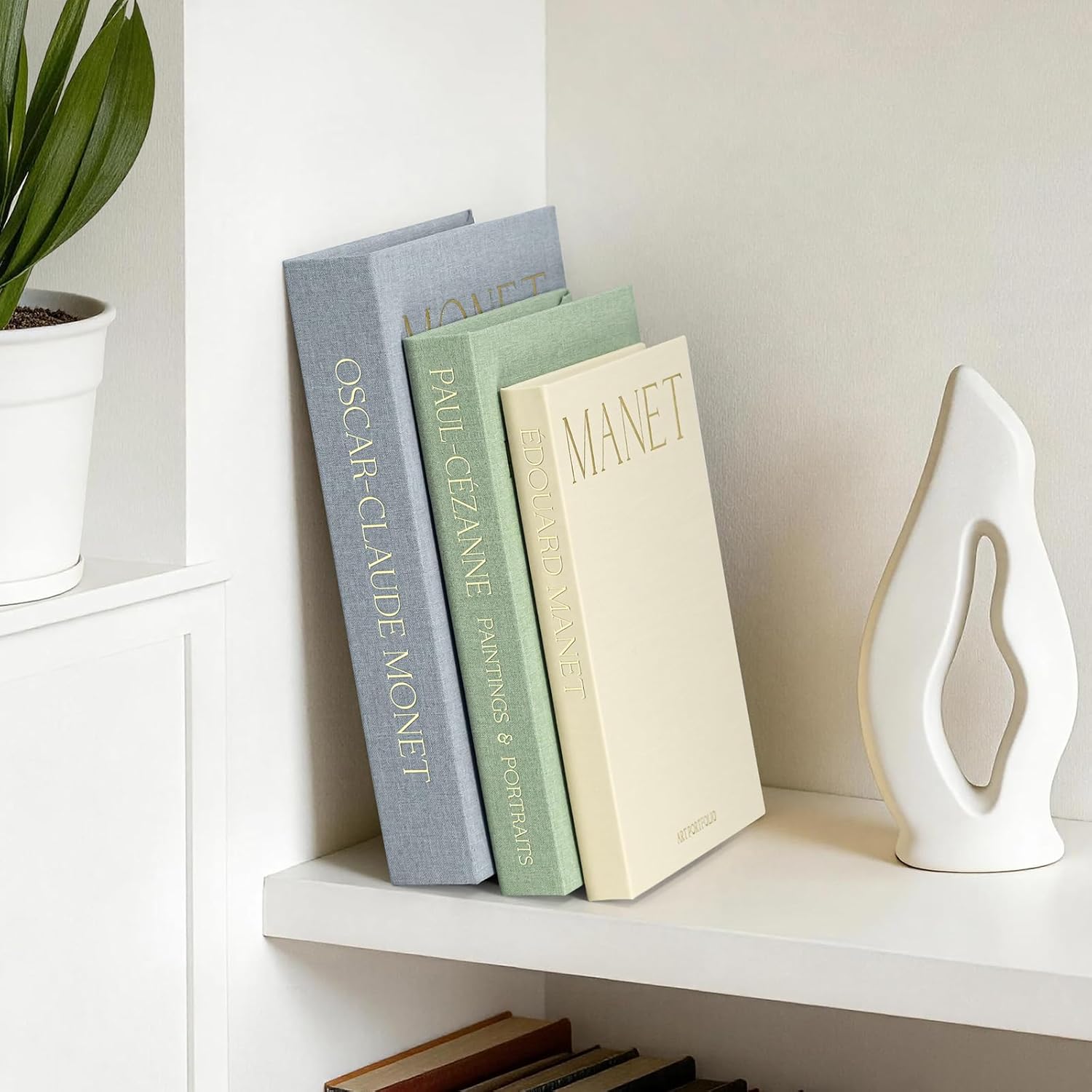 Linen Faux Books / Set of 3