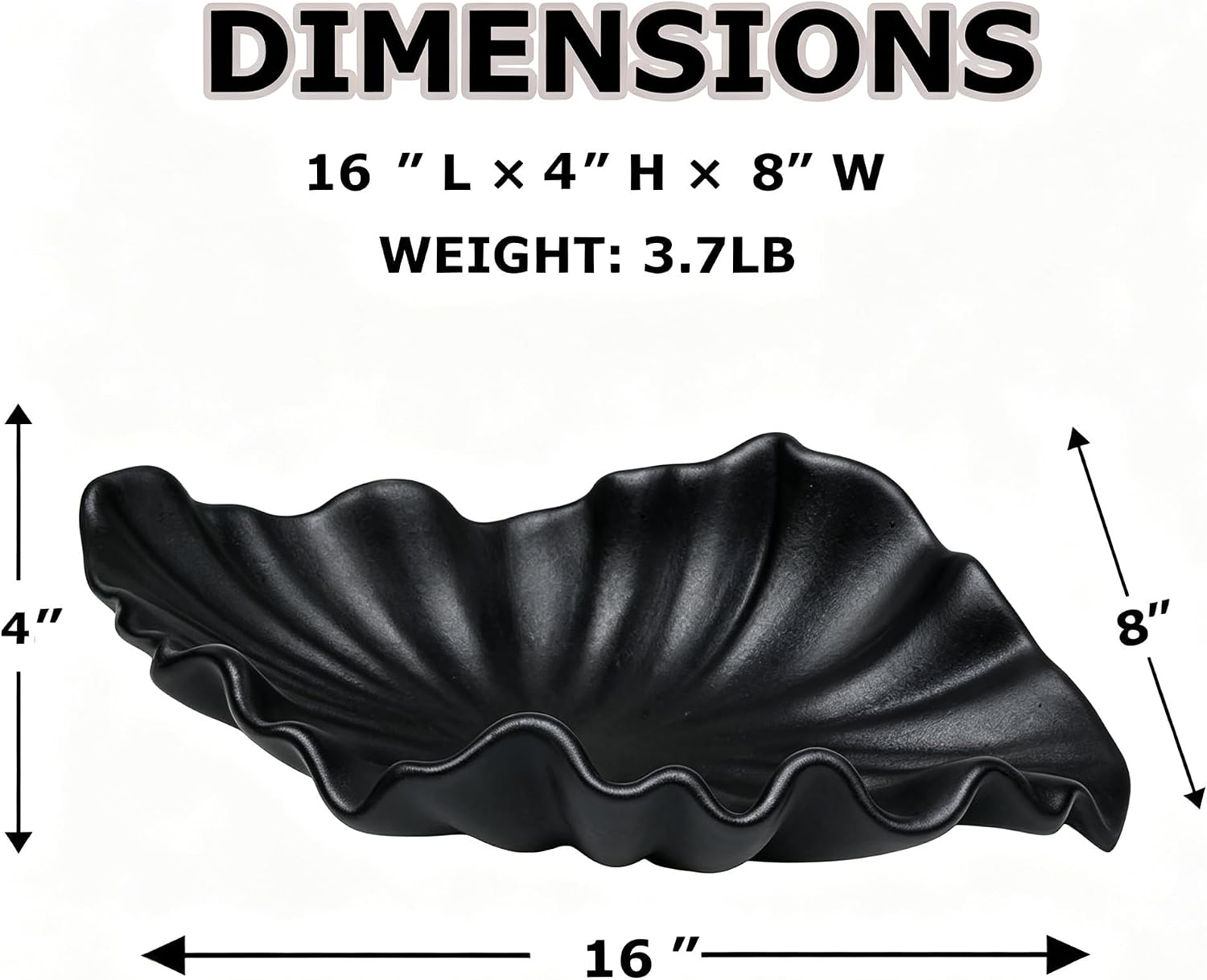 Large Decorative Bowl / Black / 16" Large
