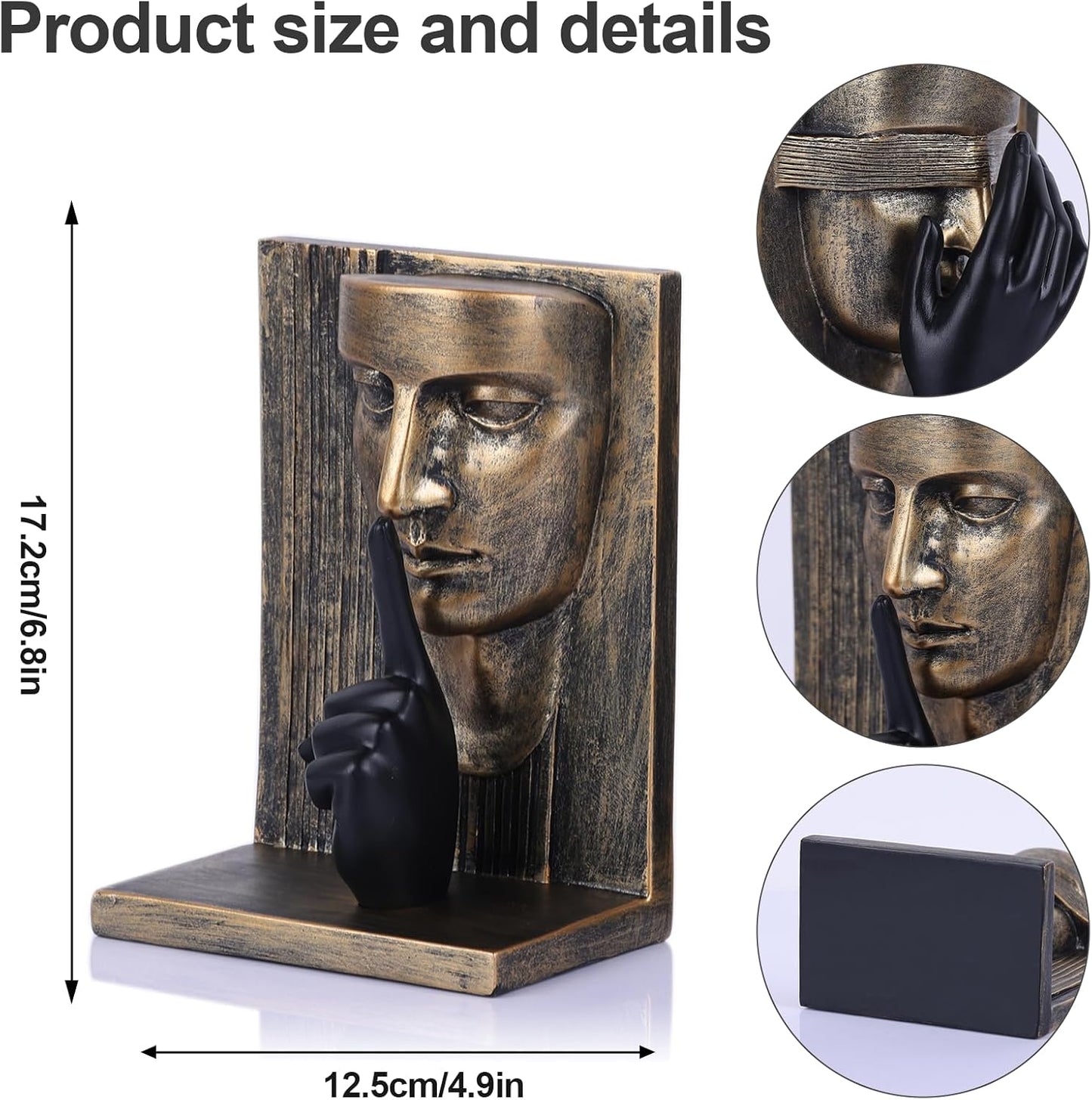 Modern Abstract Art Bookends / Bronze