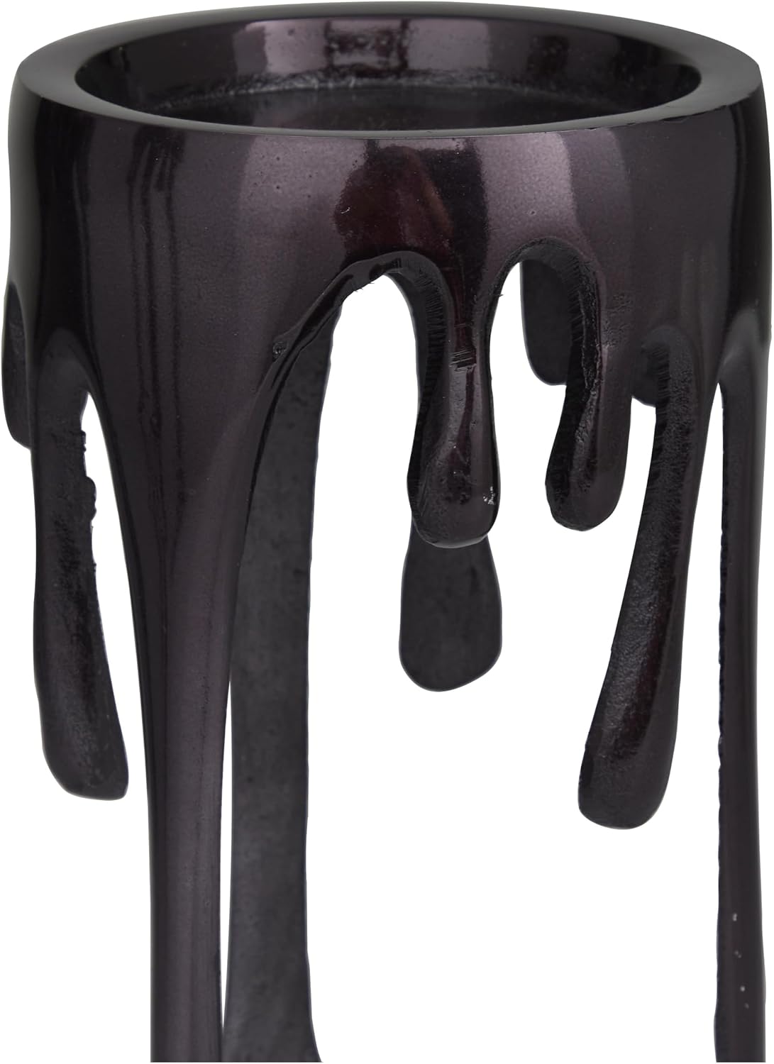 CosmoLiving by Cosmopolitan Aluminum Metal Decorative Candle Holder Pillar Candle Stand with Dripping Melting Designed