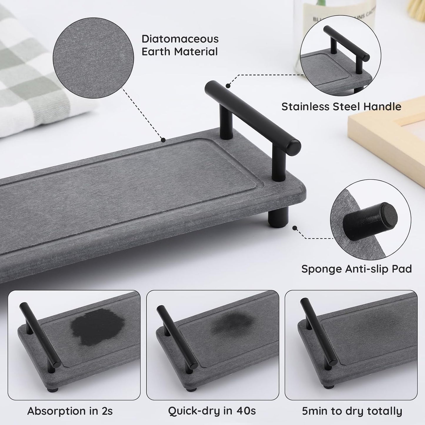 in Kitchen Sink Organizer / Gray / 12.2 x 3.9 x 2.5