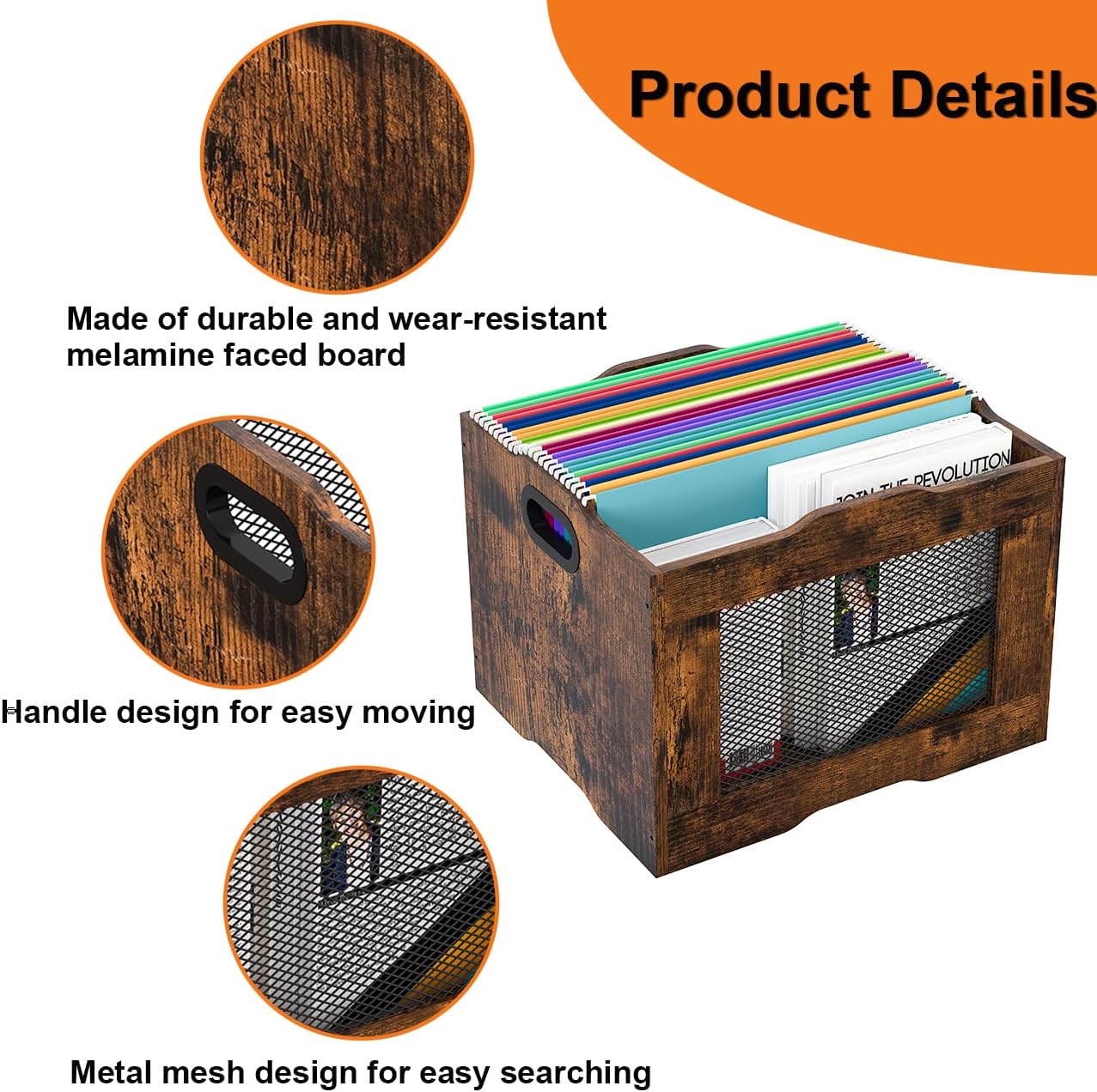 Pack of 2 Vinyl Record Storage Crate, Stackable LP Display Shelf, Heavy Duty Wood Organizer Box for