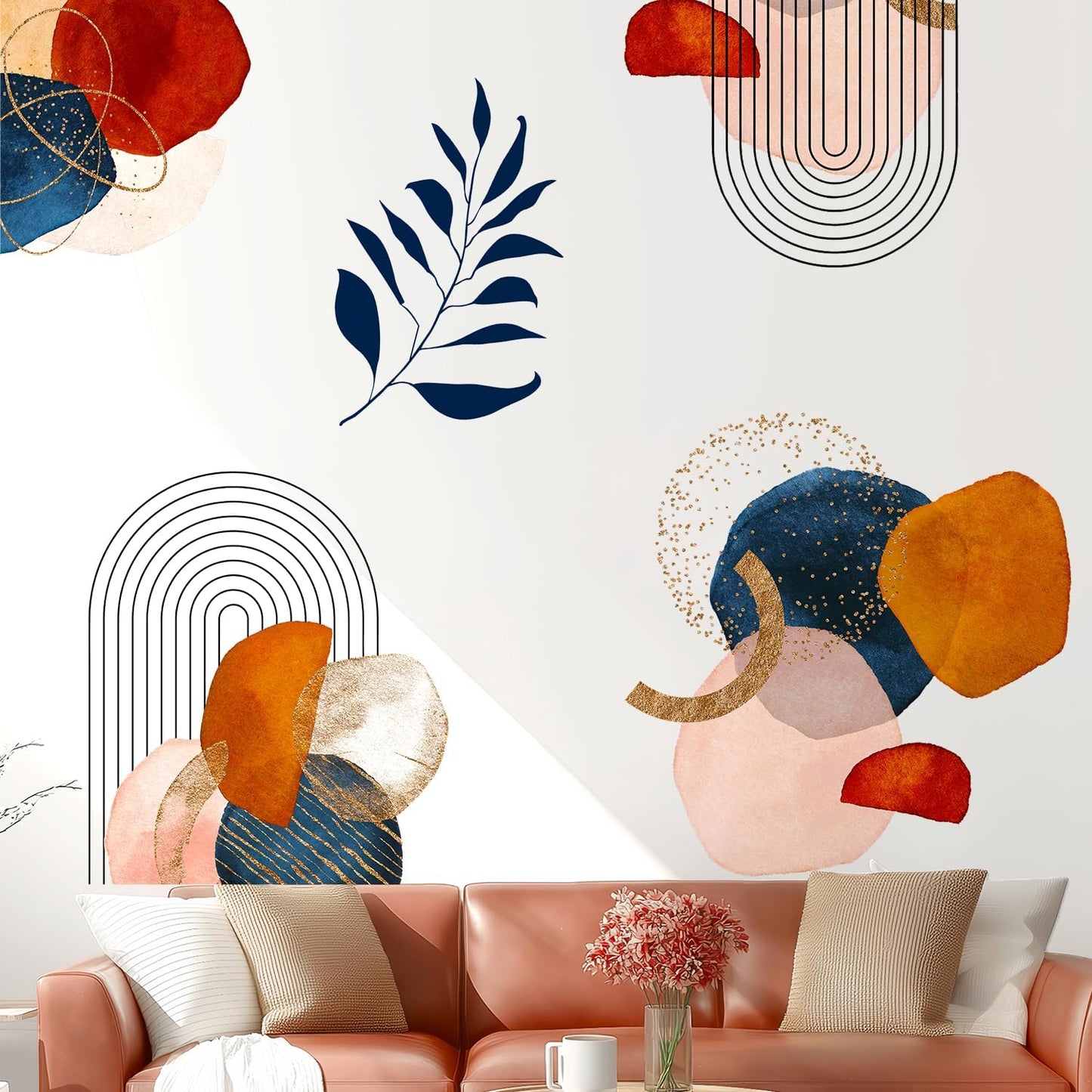 Boho Mid-Century Modern Wall Decals Peel and Stick / Boho#2 / Large