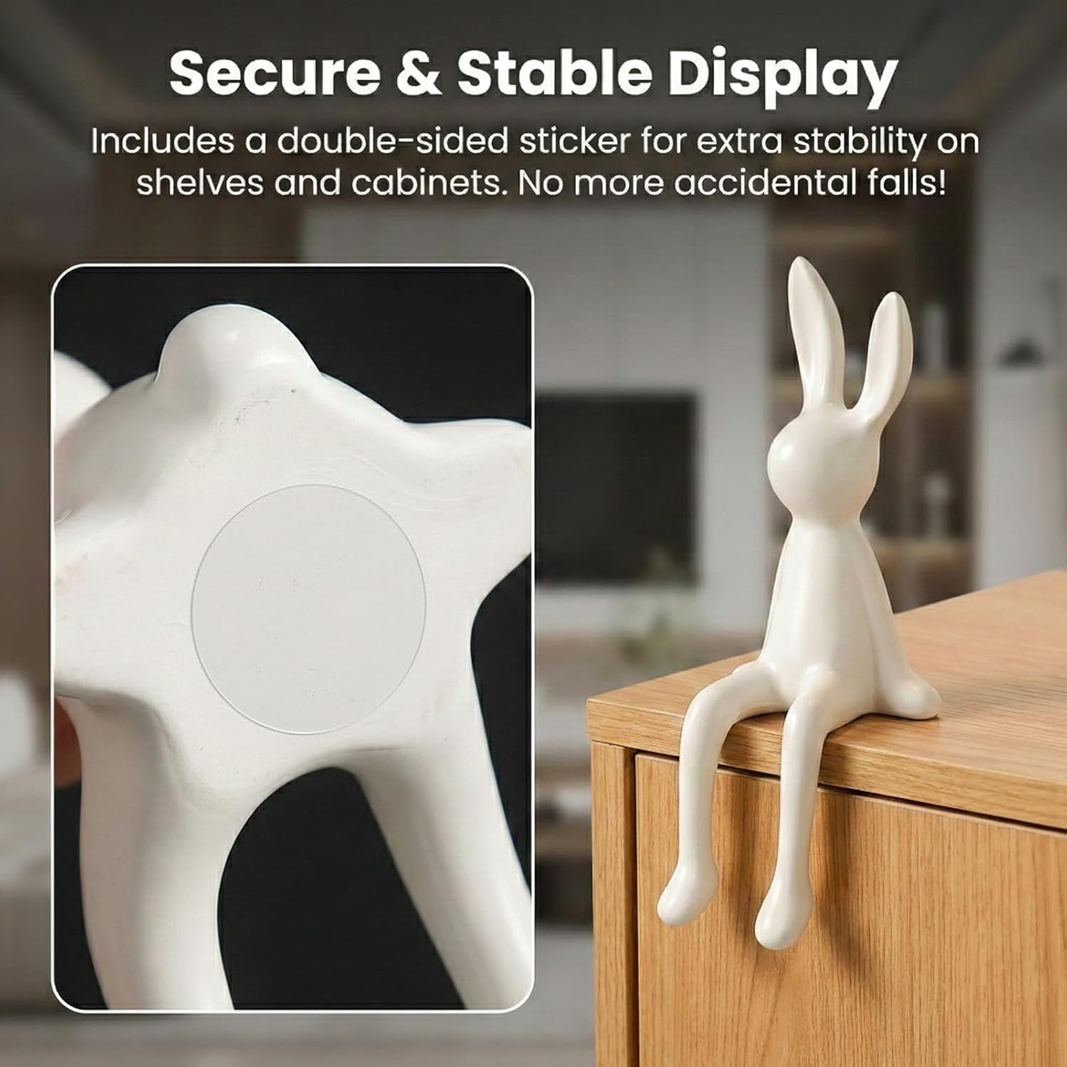 Ceramic Rabbit Figurine Bunny Statue / White