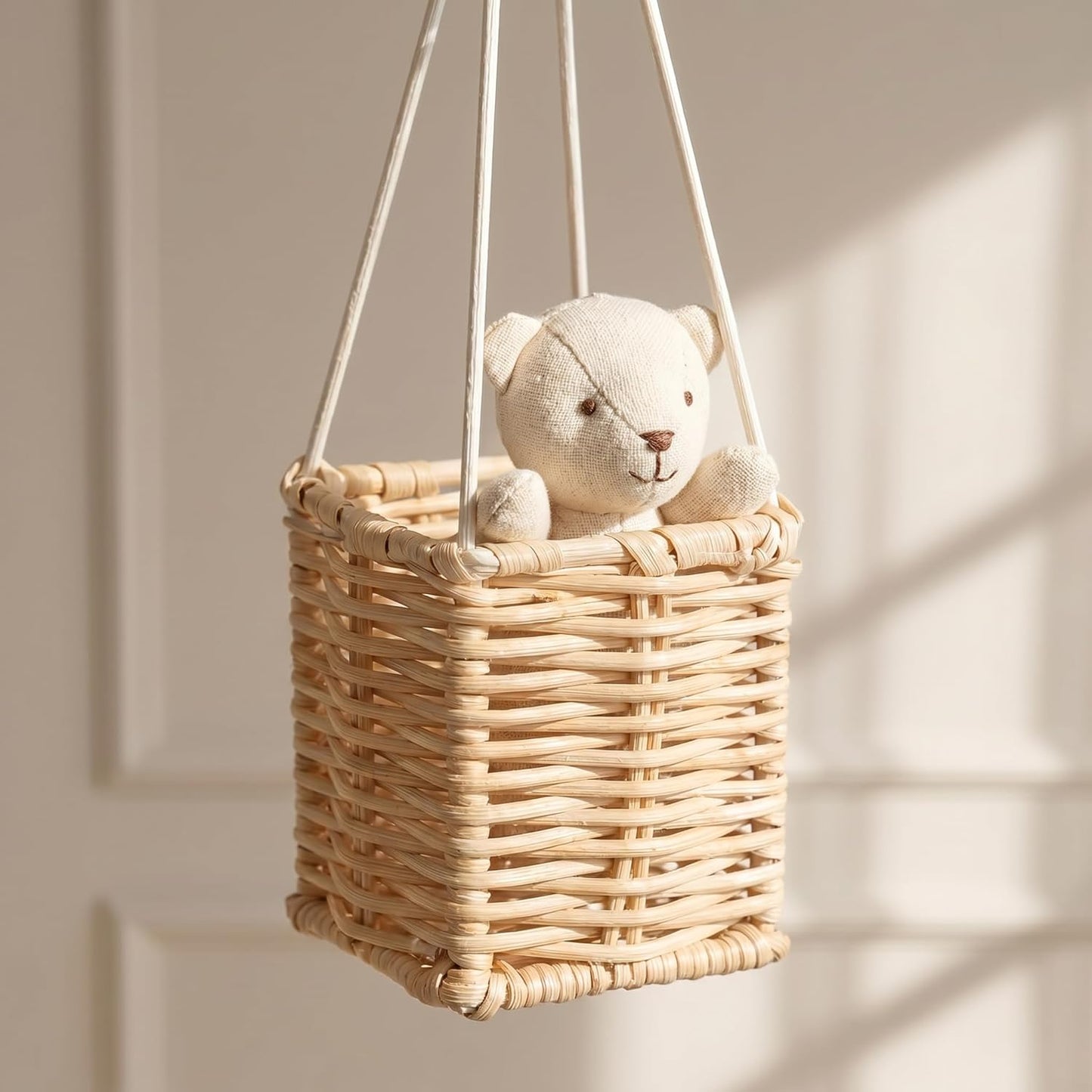 Rattan Woven Hot Air Balloon Decor Delicate Kids Room Rattan Craft / Natural