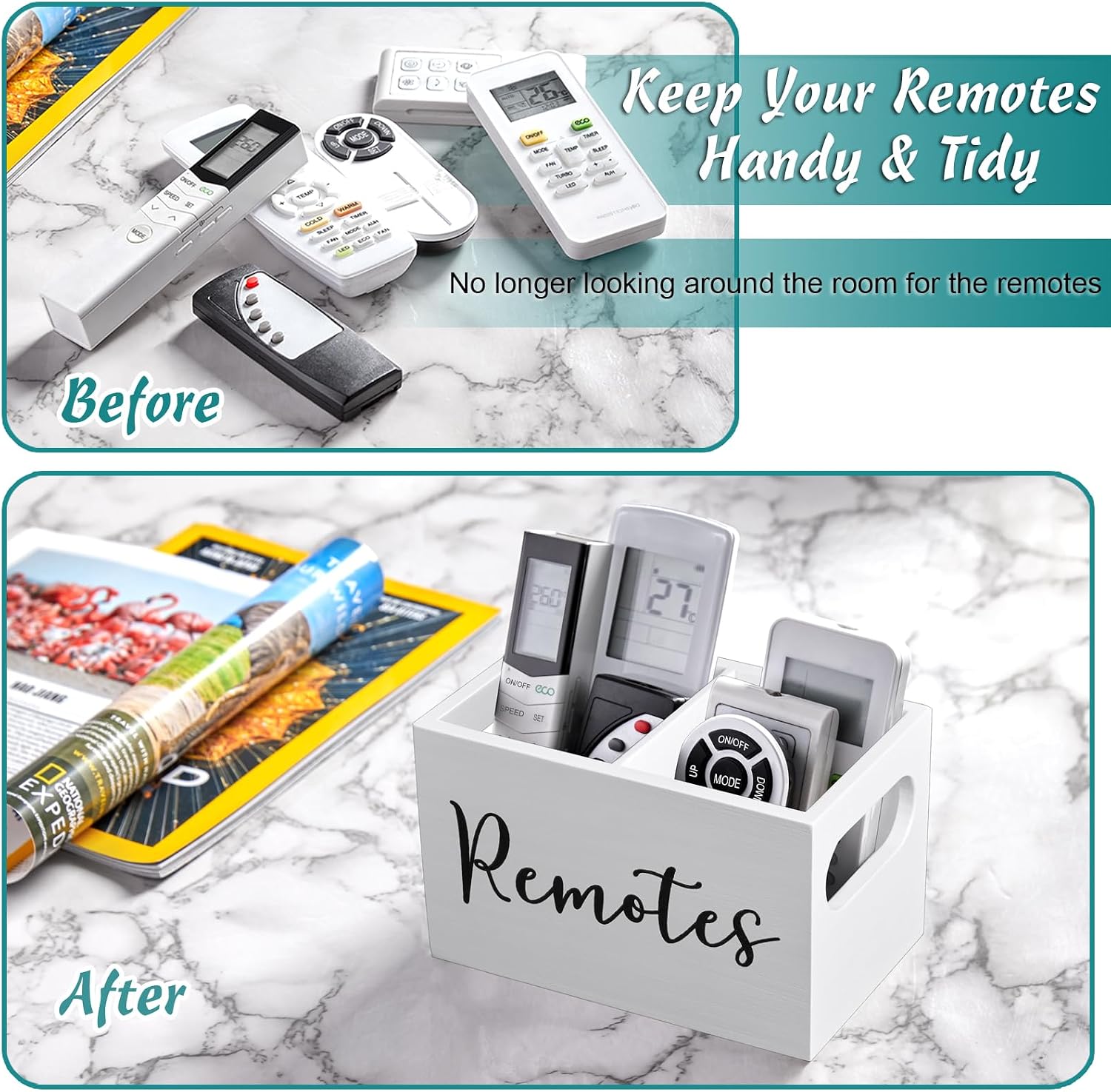 Remote Control Holder / White / 2 Slots