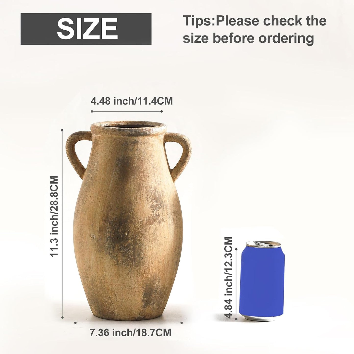 Large Ceramic Vase / 102-11.3in / 11.3 Inch