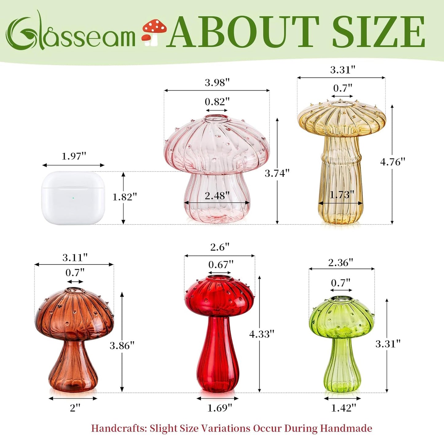 Glass Terrariums for Plants / Colorful / Set of 10