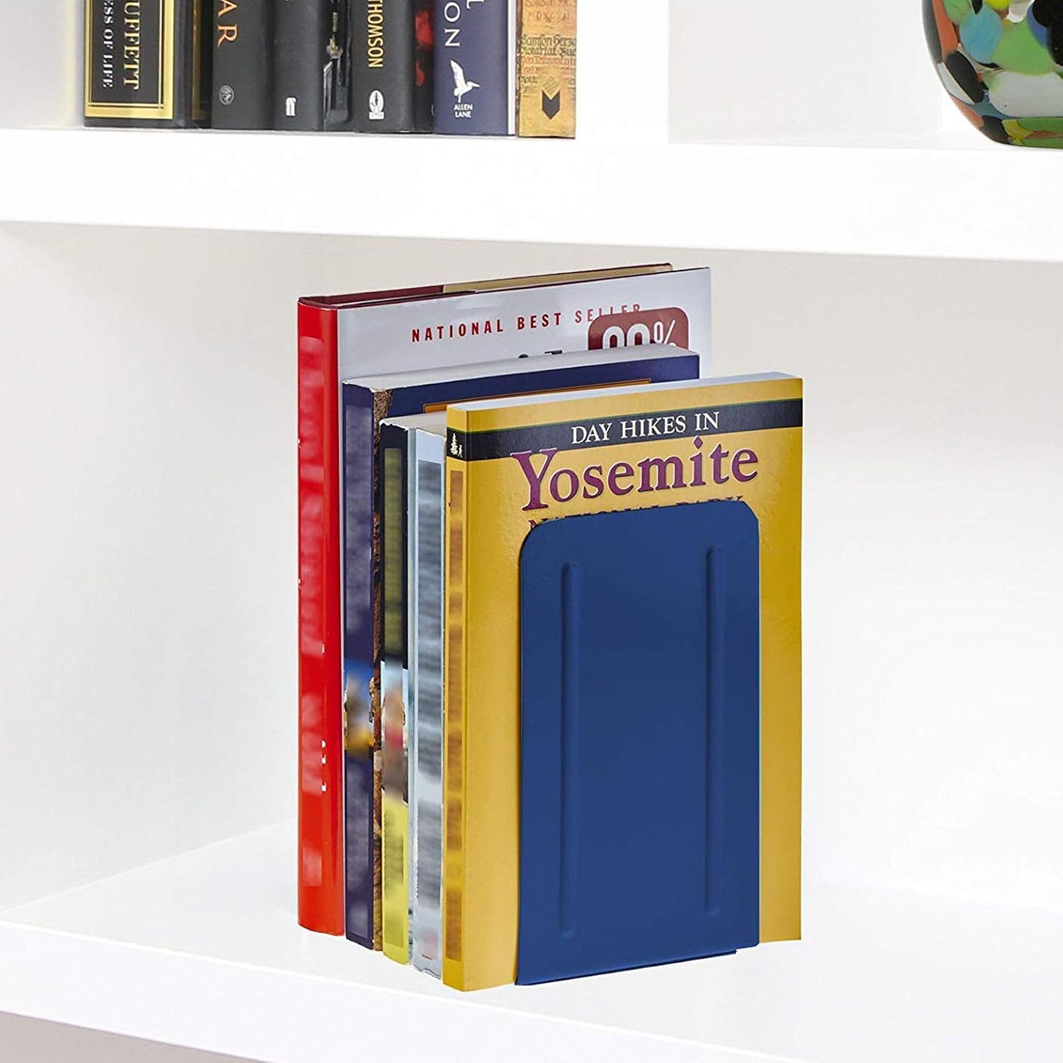 Steel Metal Book Ends Storage / Deep Blue