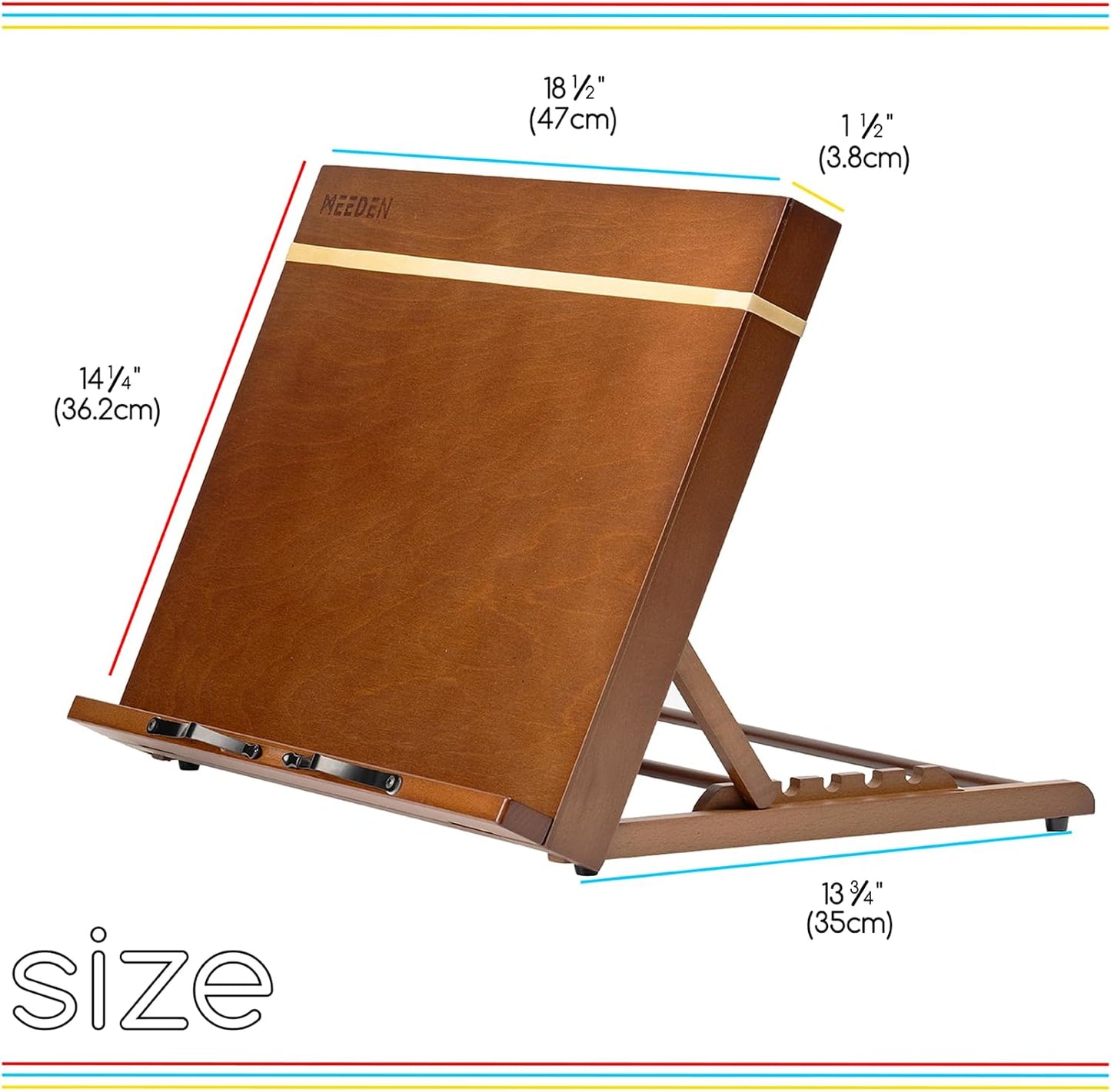 MEEDEN PRO A3 Tabletop Easel: Solid Beechwood 2-in-1 Drawing Board Stand | 7-Position Adjustable, Foldable Design with