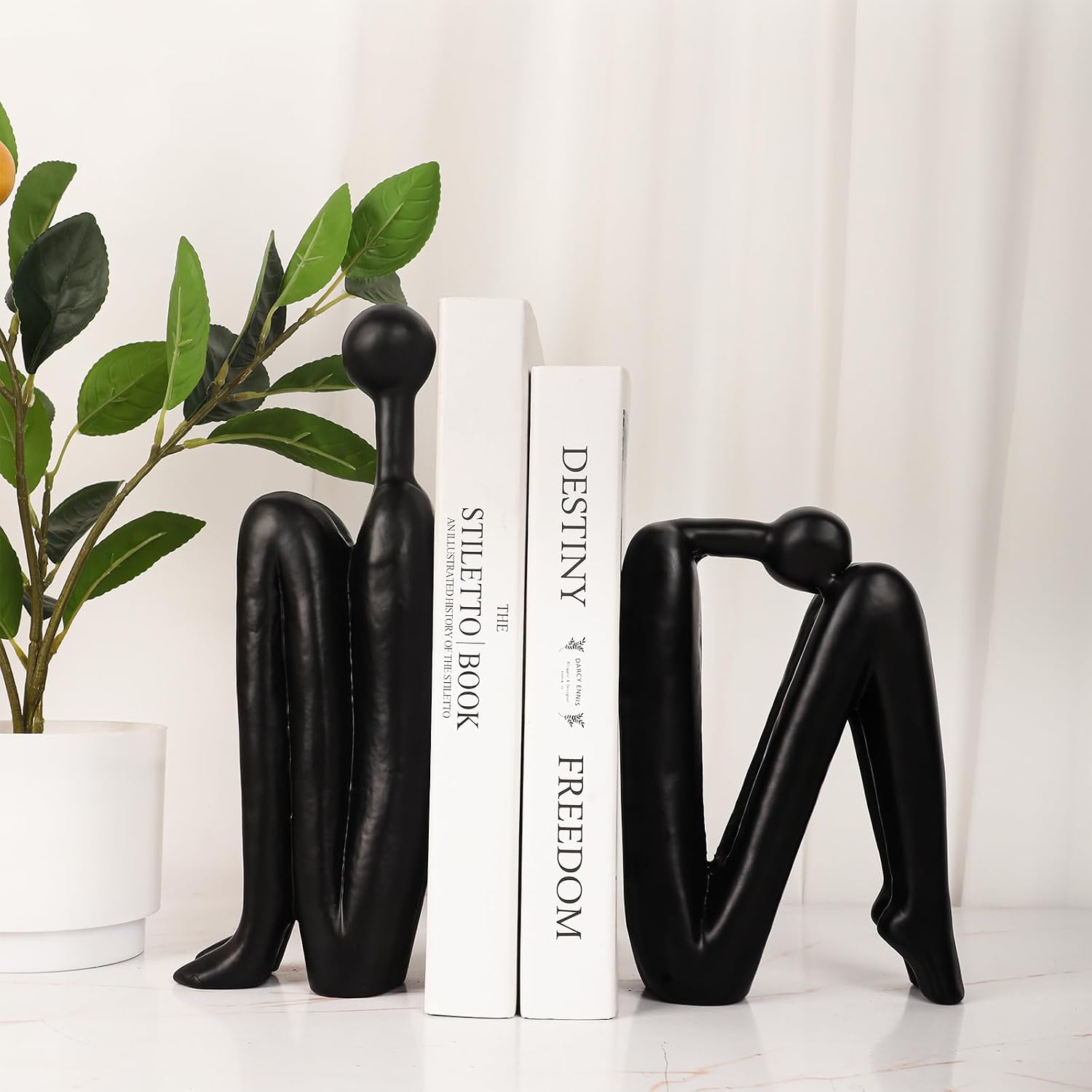 Thinker Cast Iron Bookends / Thinkera Black