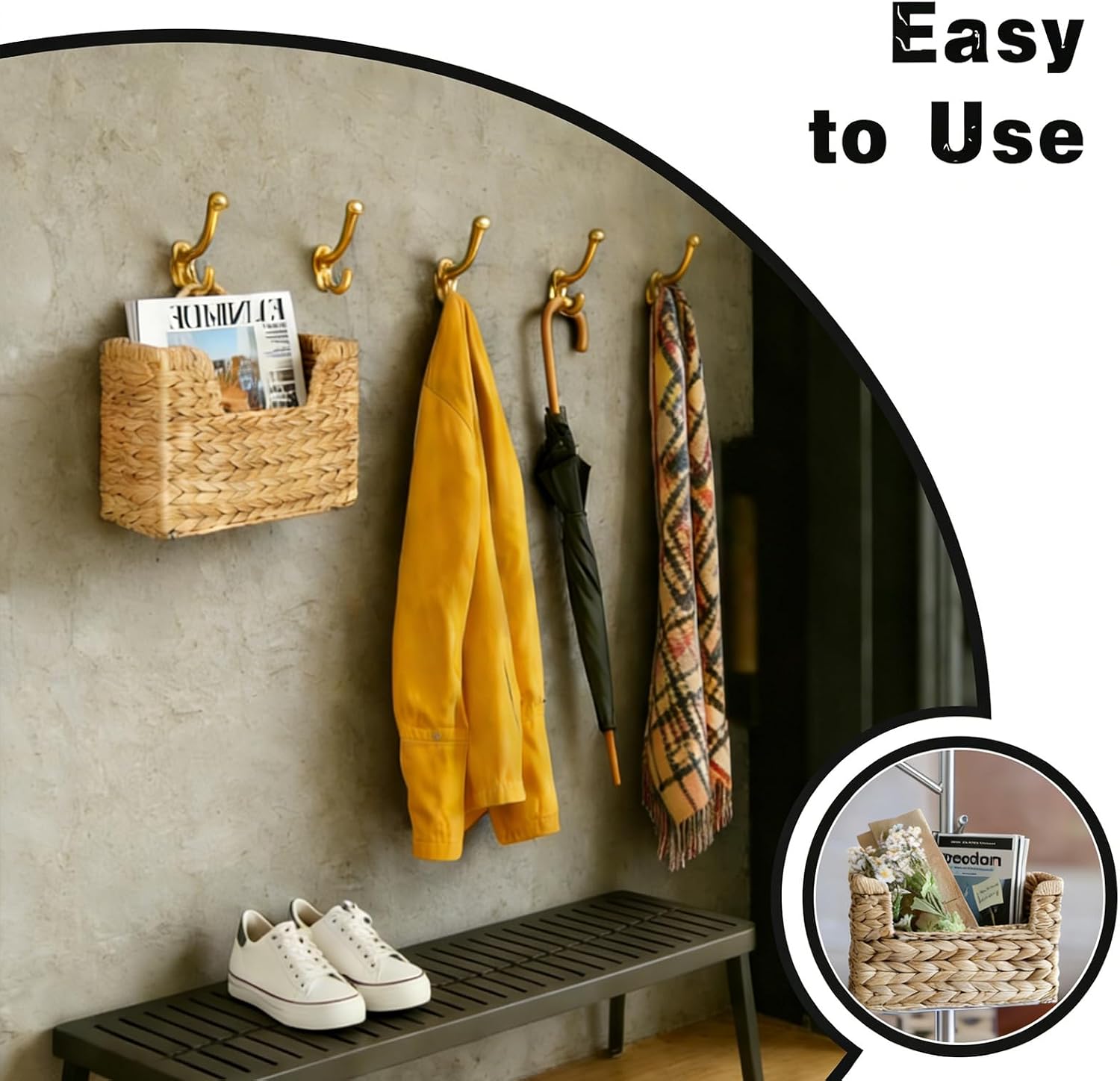 in Woven Hanging Magazine Baskets / 11.8 x 4.3 x 9.8