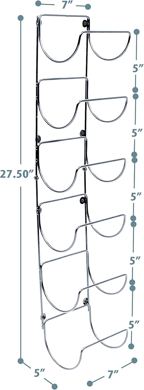 Sorbus Towel Rack, 6-Compartment Wall-Mount, Wall-Mounted (Silver) | Powder-coated metal holder with six compartments