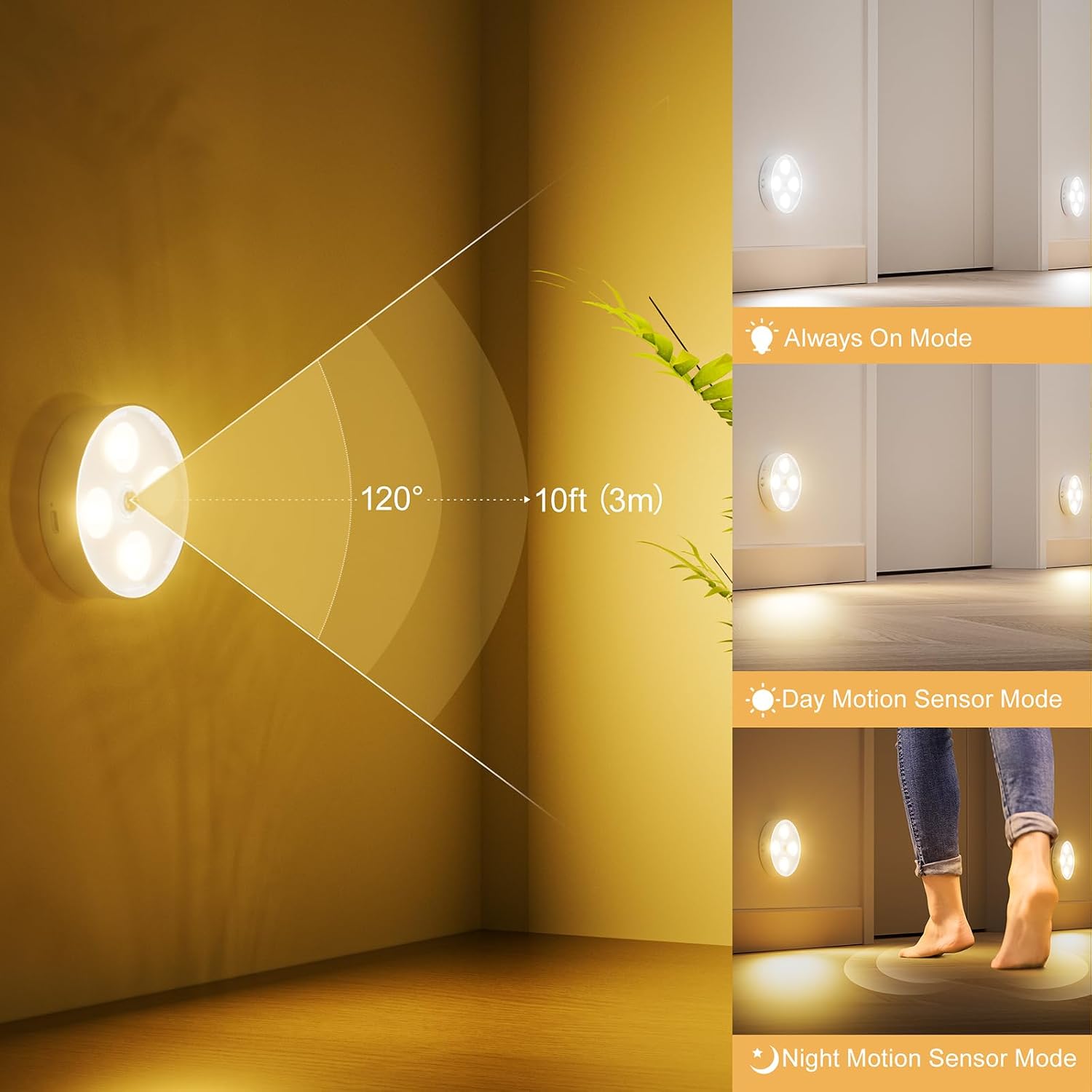 HOMEBEST RGB Puck Lights with Remote & Motion Sensor – 1500mAh Rechargeable Under Cabinet Lighting for Kitchen, Closet
