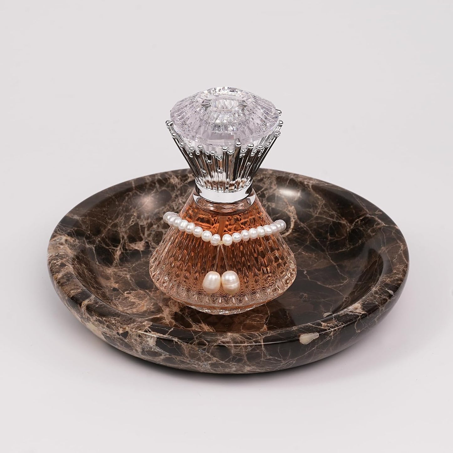 Marble Jewelry Tray / Circle-emperador / Brown