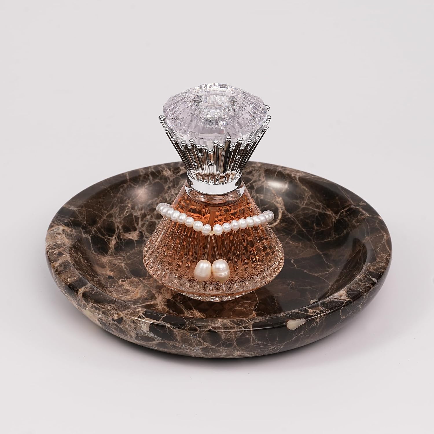 Marble Jewelry Tray / Circle-emperador / Brown